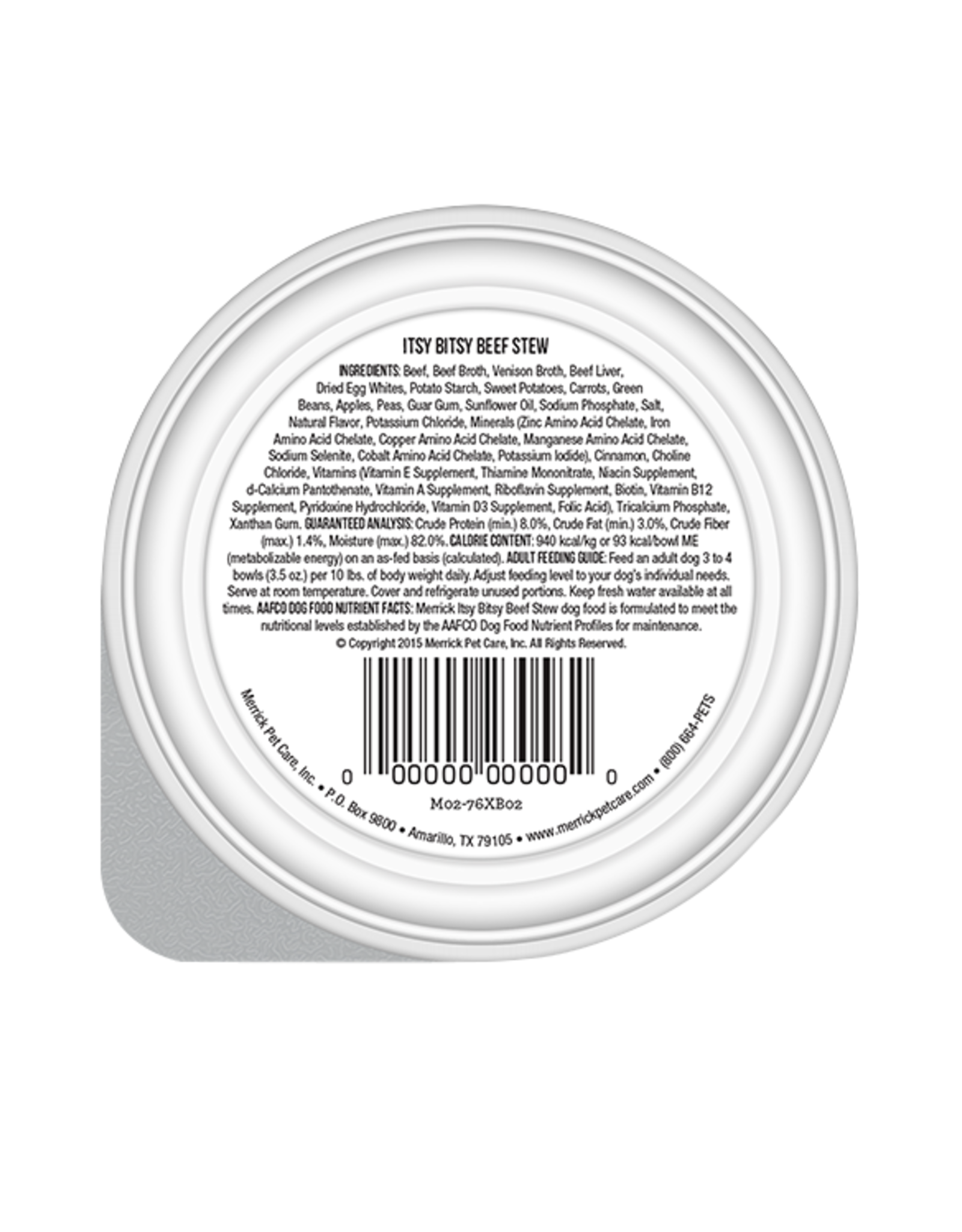 Merrick MERRICK DOG LIL' PLATES ITSY BITSY BEEF STEW 3.5 OZ TRAY CASE OF 12