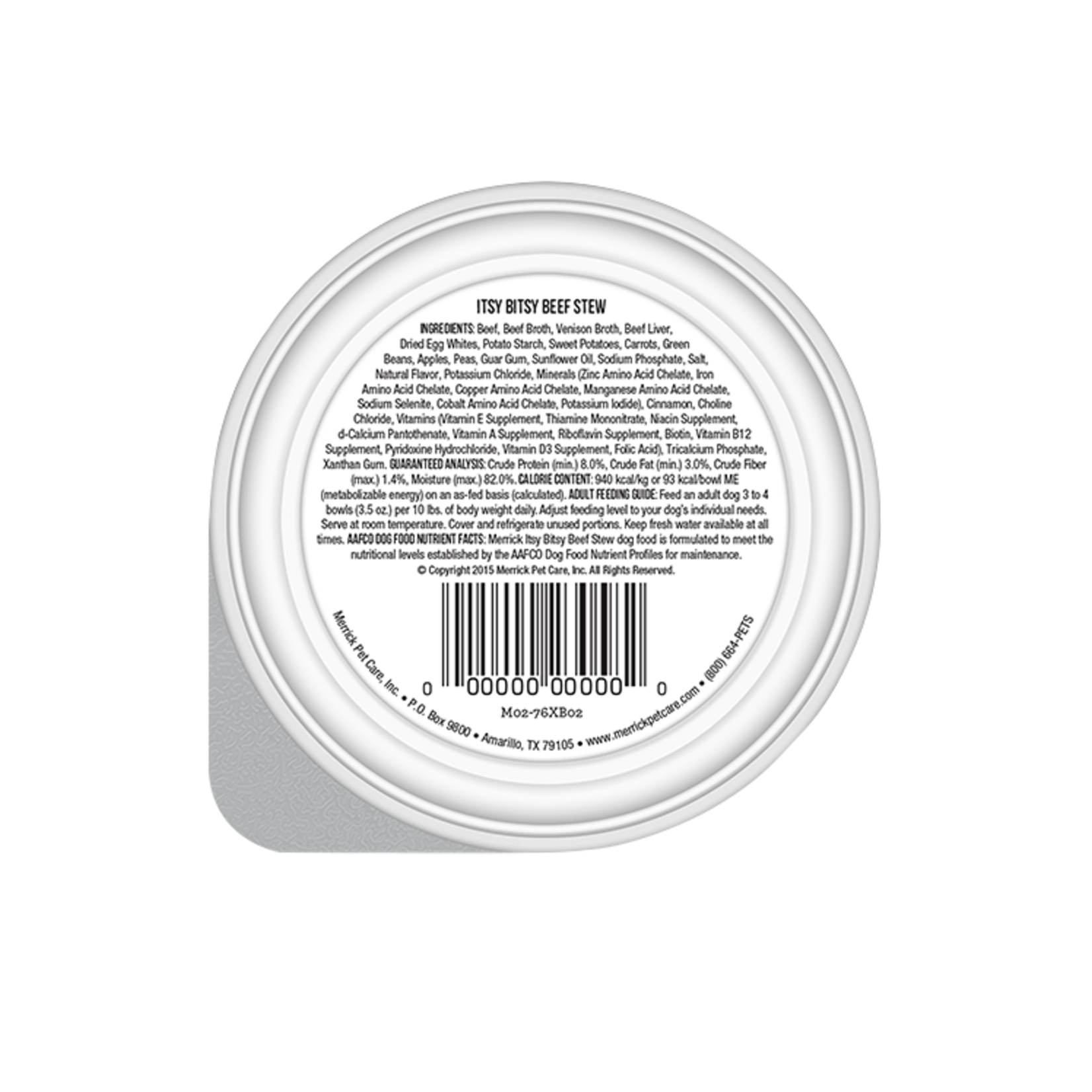 Merrick MERRICK DOG LIL' PLATES ITSY BITSY BEEF STEW 3.5 OZ TRAY CASE OF 12