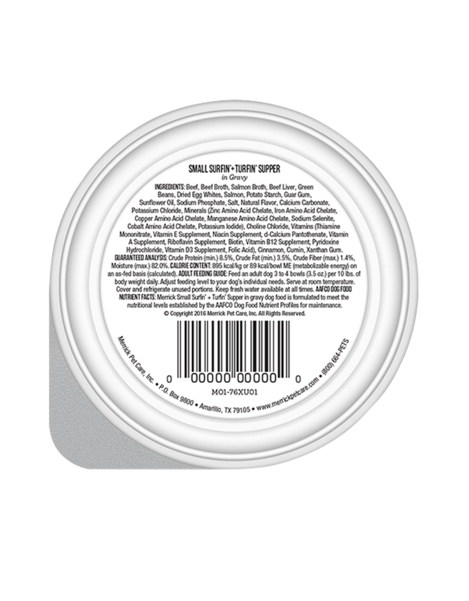 Merrick MERRICK DOG LIL' PLATES SMALL SURFIN' & TURFIN' 3.5 OZ TRAY CASE OF 12