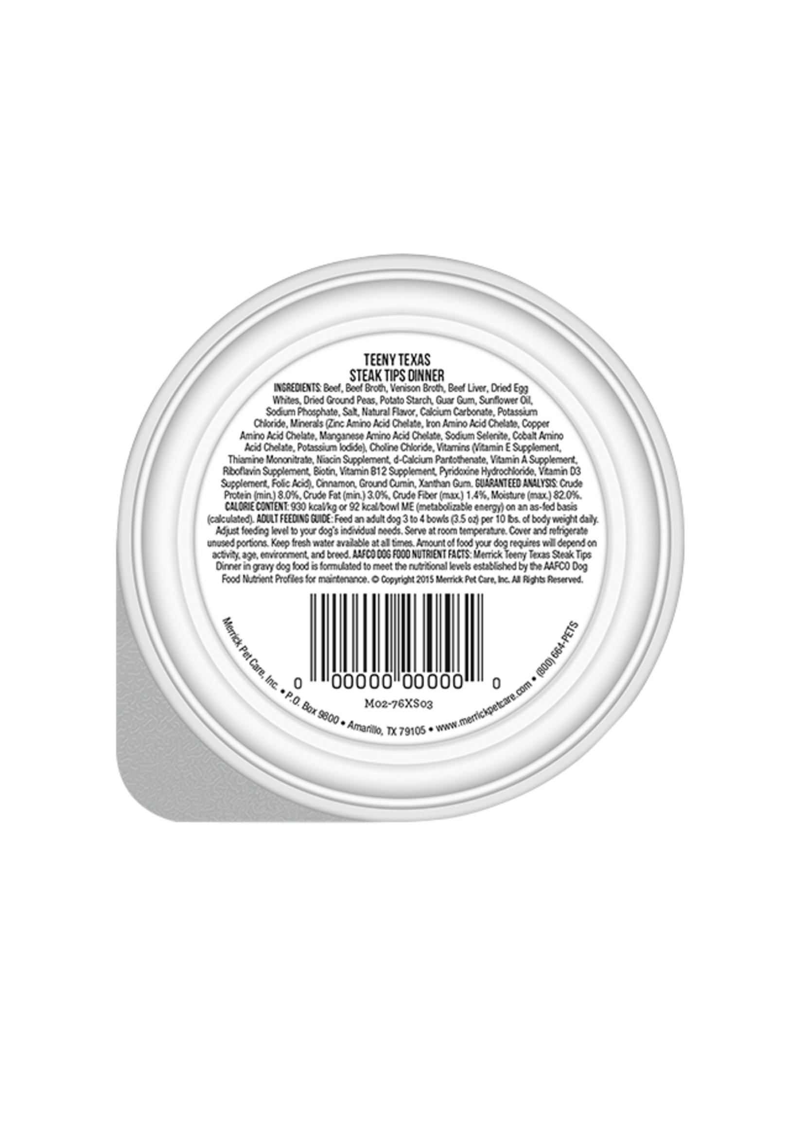Merrick MERRICK DOG LIL' PLATES TEENY TEXAS STEAK TIPS 3.5 OZ TRAY CASE OF 12