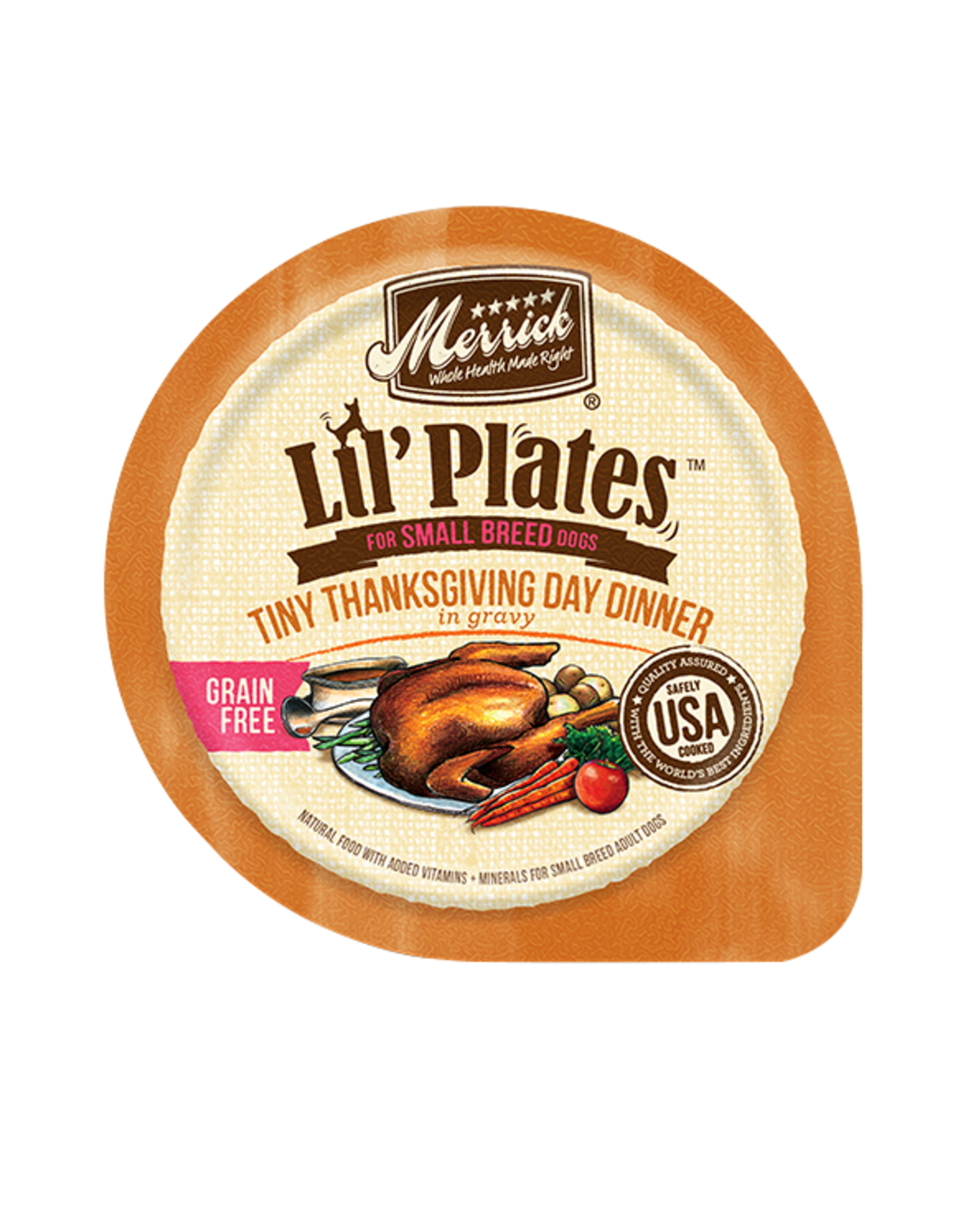 Merrick MERRICK DOG LIL' PLATES TINY THANKSGIVING DAY DINNER 3.5 OZ TRAY CASE OF 12