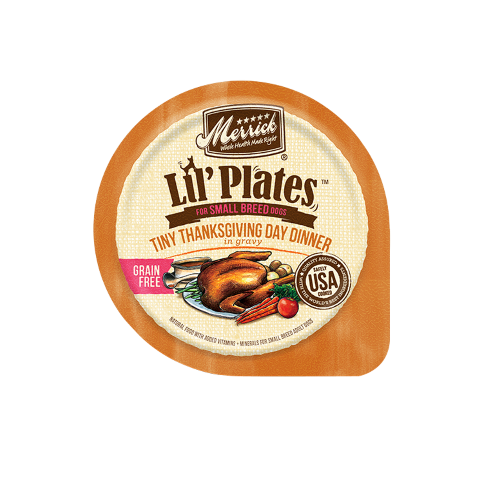 Merrick MERRICK DOG LIL' PLATES TINY THANKSGIVING DAY DINNER 3.5 OZ TRAY CASE OF 12