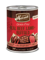 Merrick Merrick Real Beef Lamb & Buffalo Wet Dog Food Grain Free - 12.7 oz Can, CASE OF 12