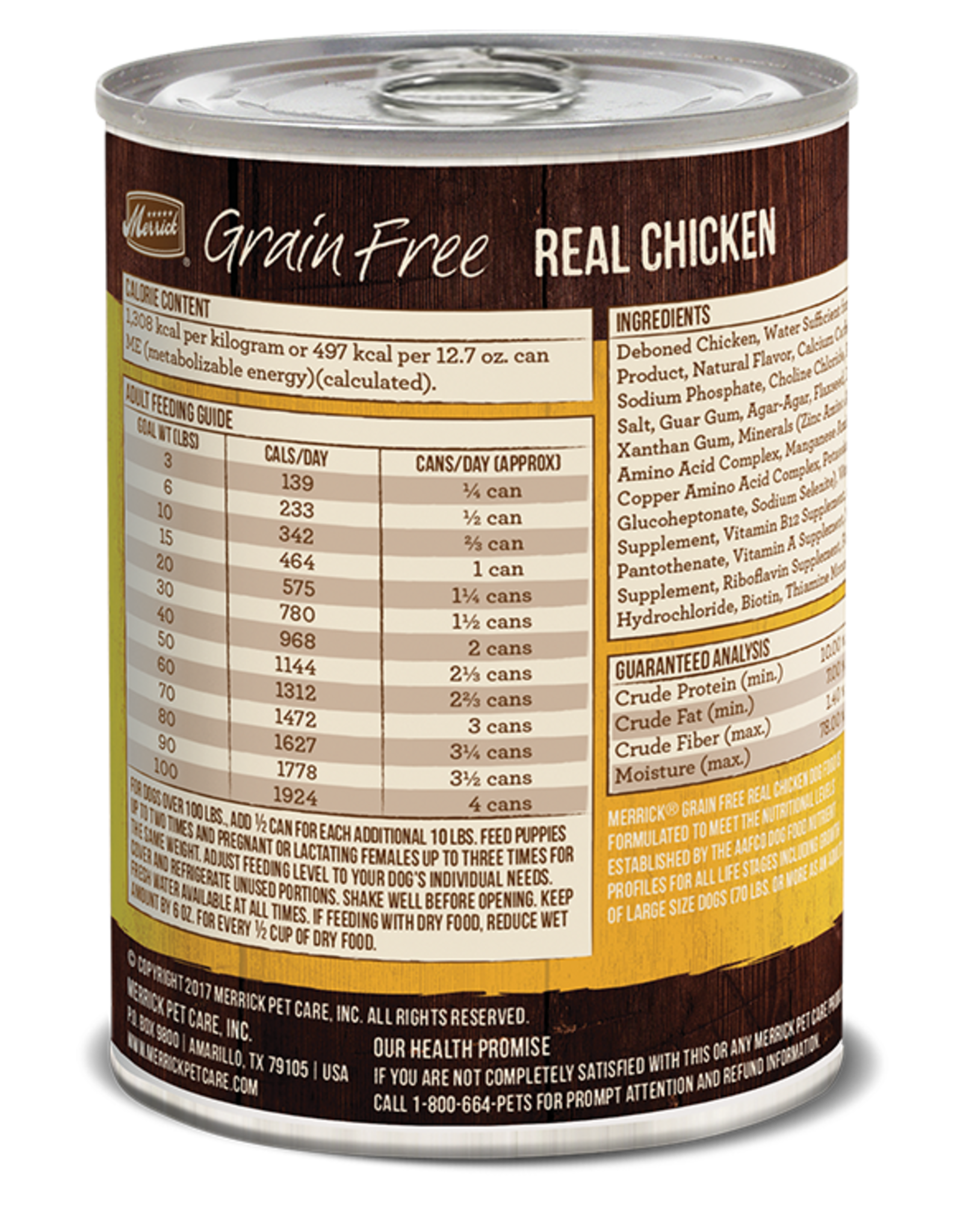 Merrick MERRICK GRAIN FREE DOG REAL CHICKEN CAN 13.2OZ CASE OF 12