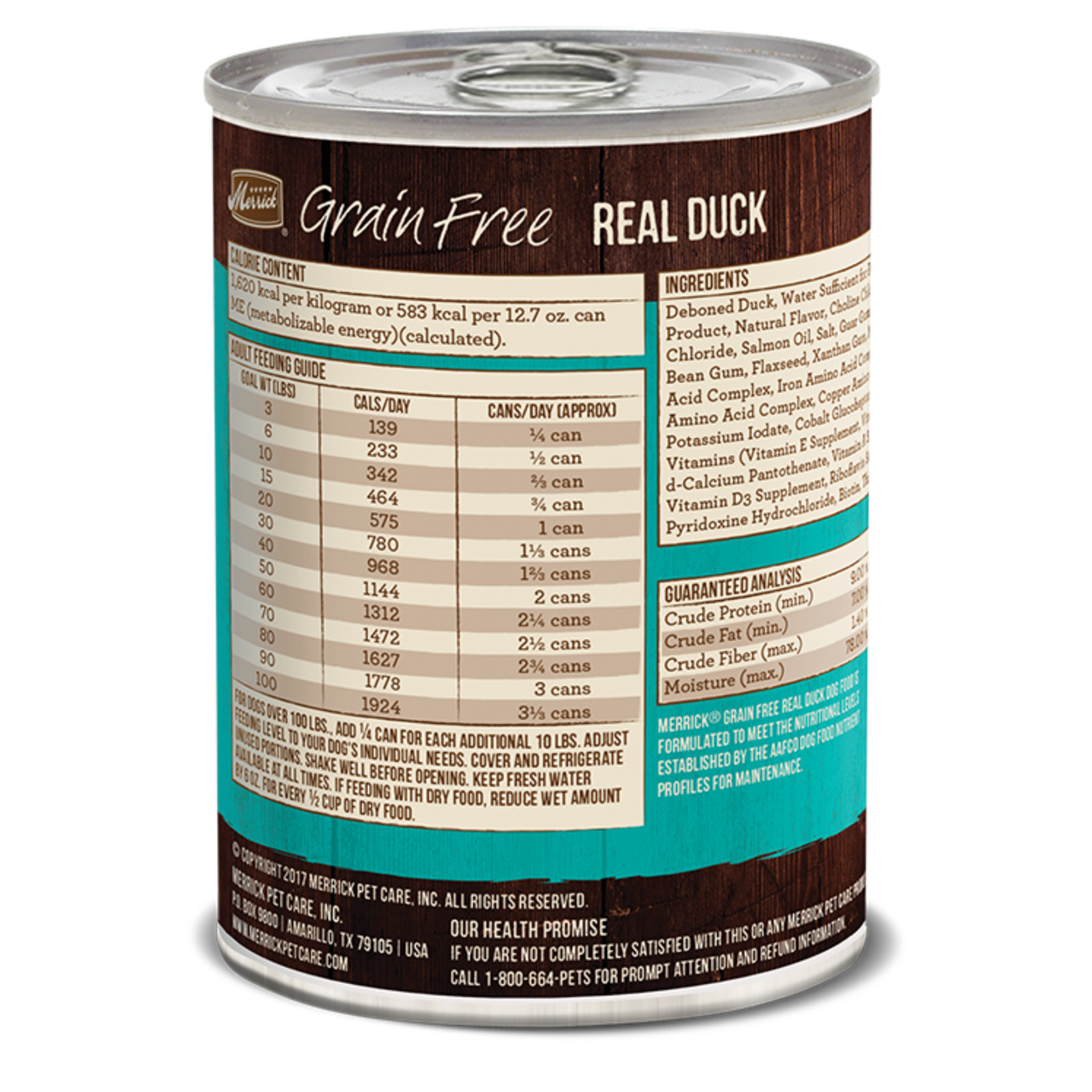 Merrick Merrick Grain Free Duck Dinner Wet Canned Dog Food - 12.7 oz, CASE OF 12