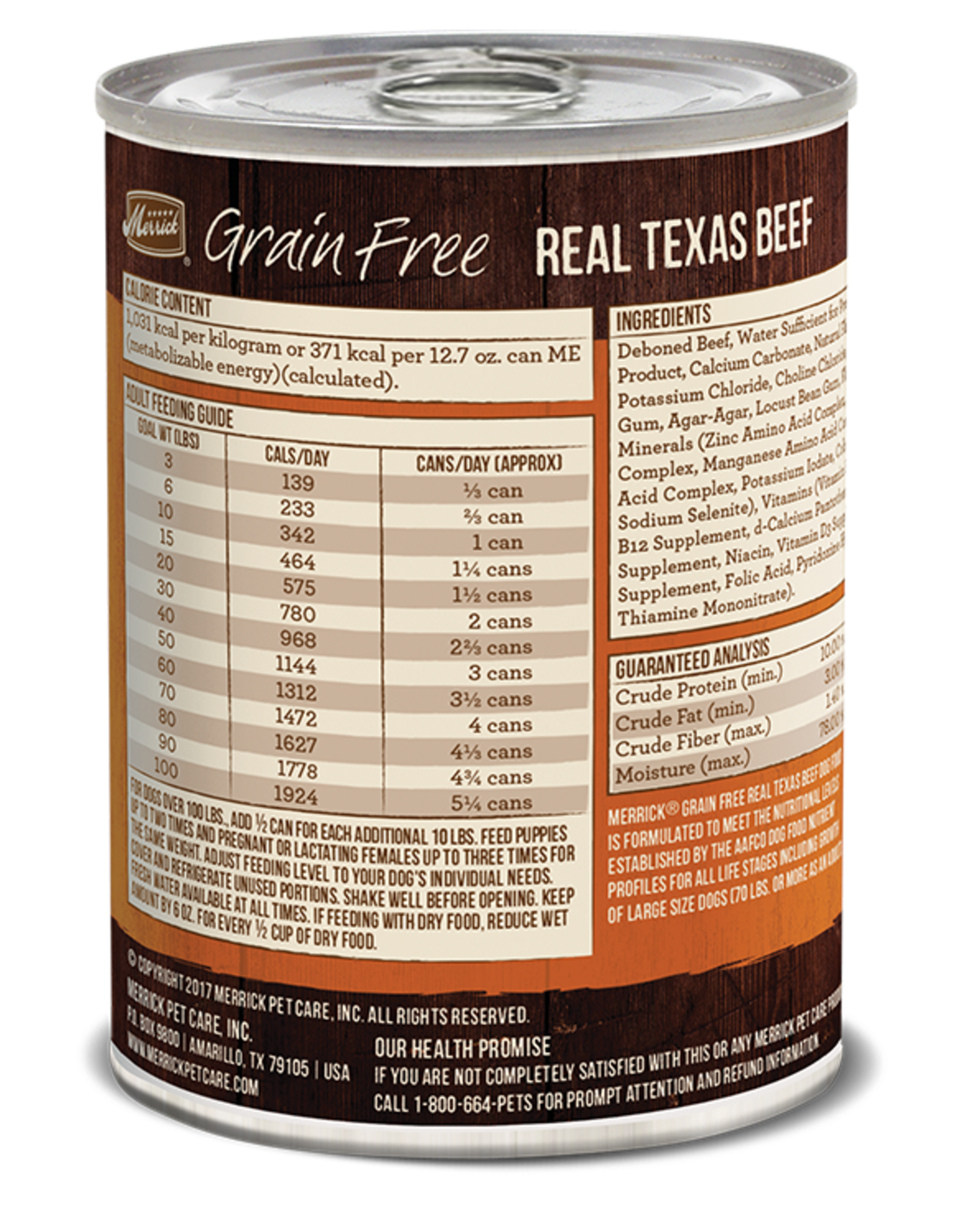 Merrick MERRICK GRAIN FREE DOG REAL TEXAS BEEF CAN 13.2OZ CASE OF 12