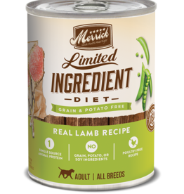 Merrick Limited Ingredient Diet Grain Free Real Lamb Recipe Wet Dog Food, 12.7 Oz., Case of 12, 12 X 12.7 OZ
