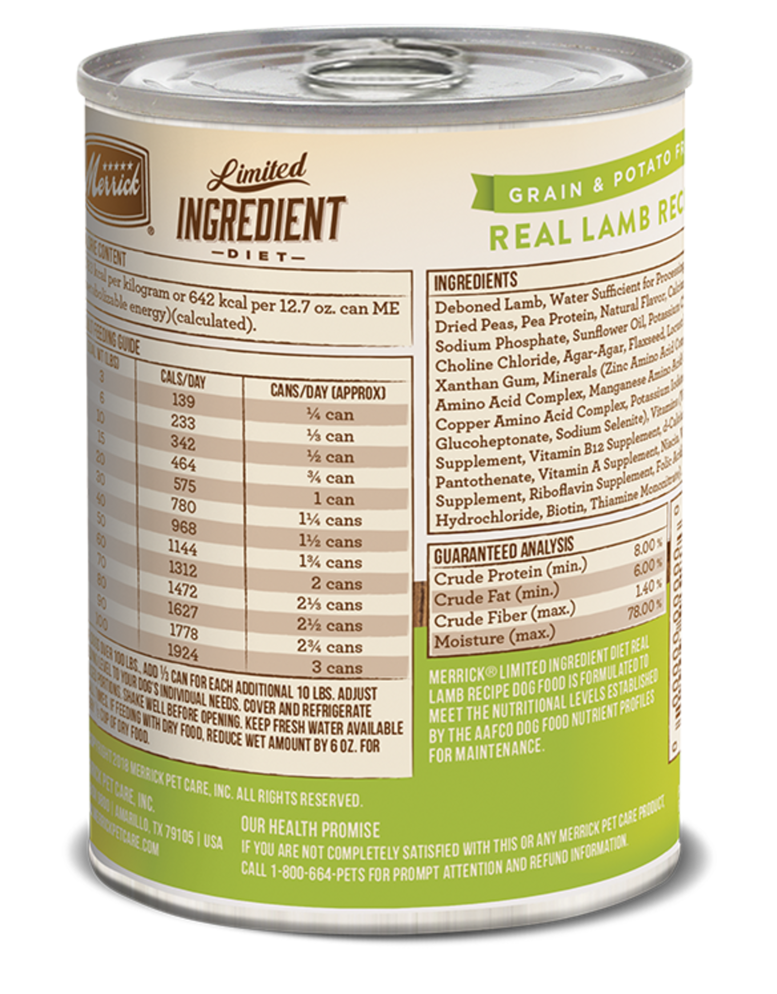 Merrick Limited Ingredient Diet Grain Free Real Lamb Recipe Wet Dog Food, 12.7 Oz., Case of 12, 12 X 12.7 OZ