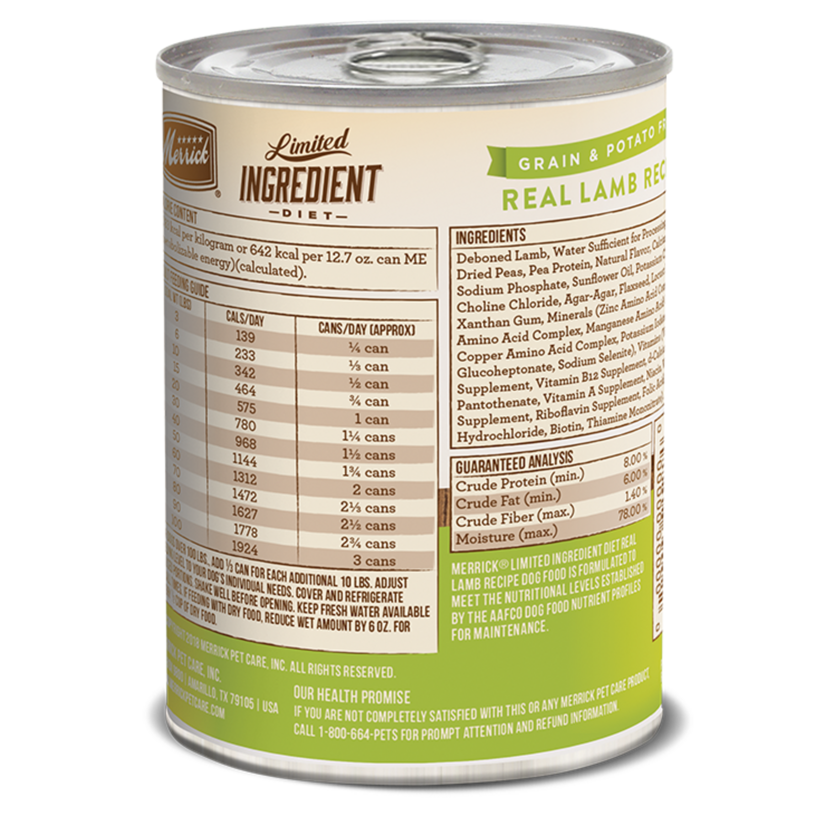 Merrick Limited Ingredient Diet Grain Free Real Lamb Recipe Wet Dog Food, 12.7 Oz., Case of 12, 12 X 12.7 OZ