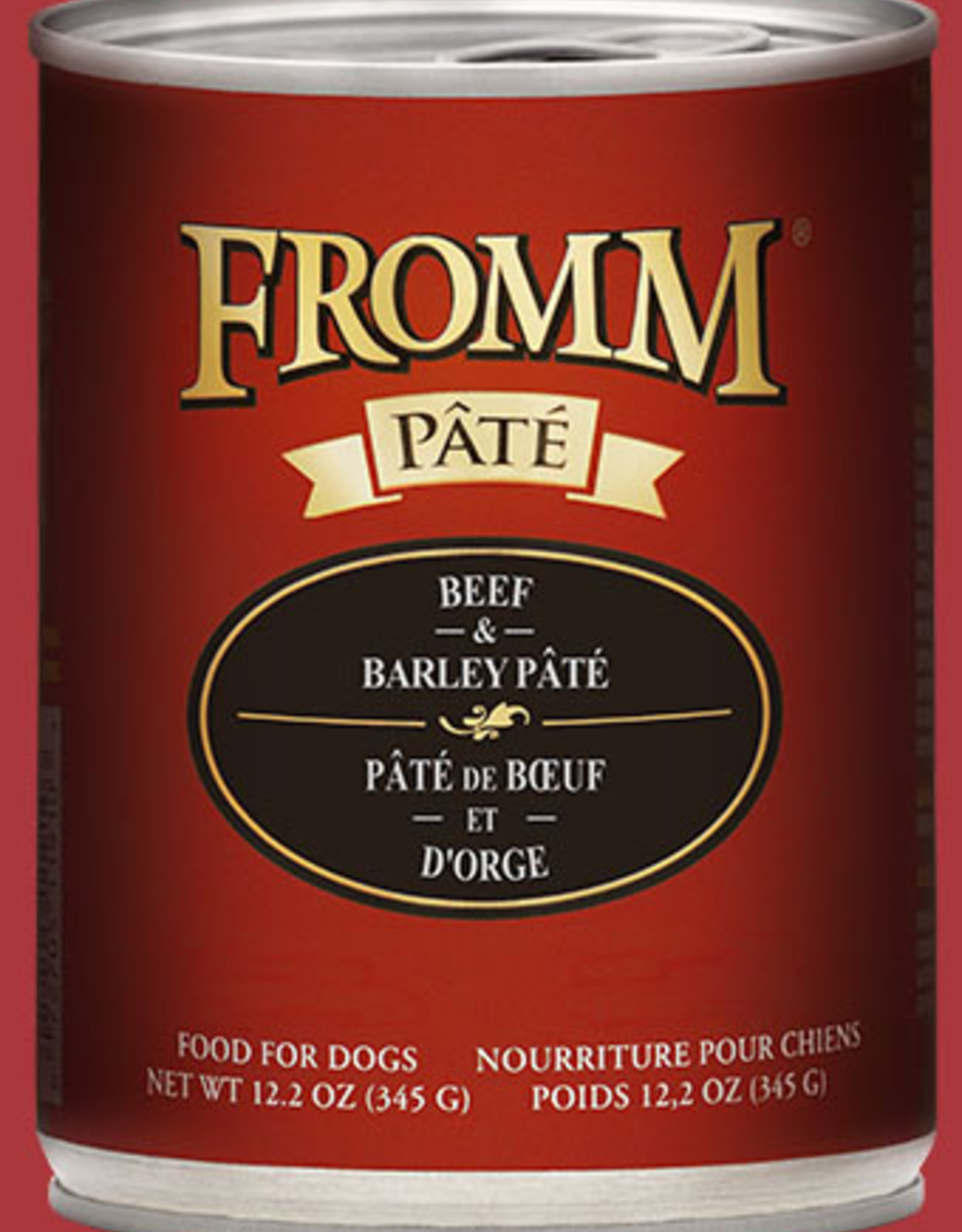 FROMM FAMILY FOODS LLC FROMM DOG PATE BEEF & BARLEY CAN 12.2OZ CASE OF 12