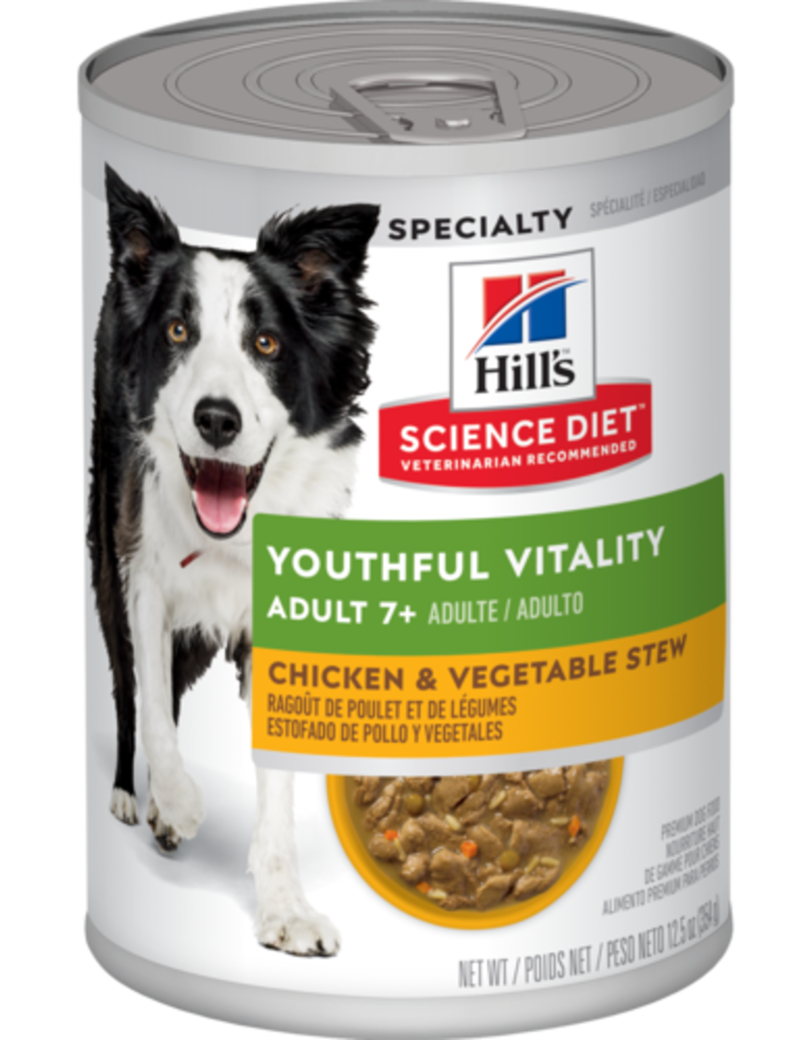 SCIENCE DIET HILL'S SCIENCE DIET DOG ADULT 7+SENIOR VITALITY CHICKEN & VEGETABLE STEW 12.5OZ CASE OF 12