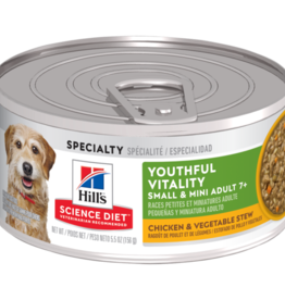 SCIENCE DIET HILL'S SCIENCE DIET CANINE ADULT 7+ SENIOR VITALITY SMALL & TOY CHICKEN & VEGETABLE STEW 5.5OZ CASE OF 24