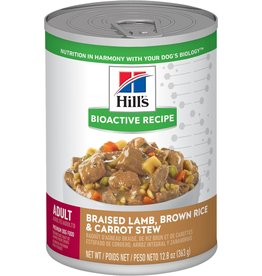 SCIENCE DIET HILL'S SCIENCE DIET CANINE ADULT BIOACTIVE BRAISED LAMB BROWN RICE & CARROT STEW CAN 12.8OZ CASE OF 12