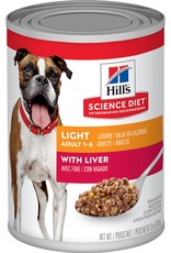 SCIENCE DIET HILL'S SCIENCE DIET DOG ADULT LIGHT CAN 13OZ CASE OF 12