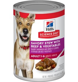 Hill's Science Diet HILL'S SCIENCE DIET DOG ADULT SAVORY STEW BEEF & VEGETABLES CAN 12.8OZ CASE OF 12