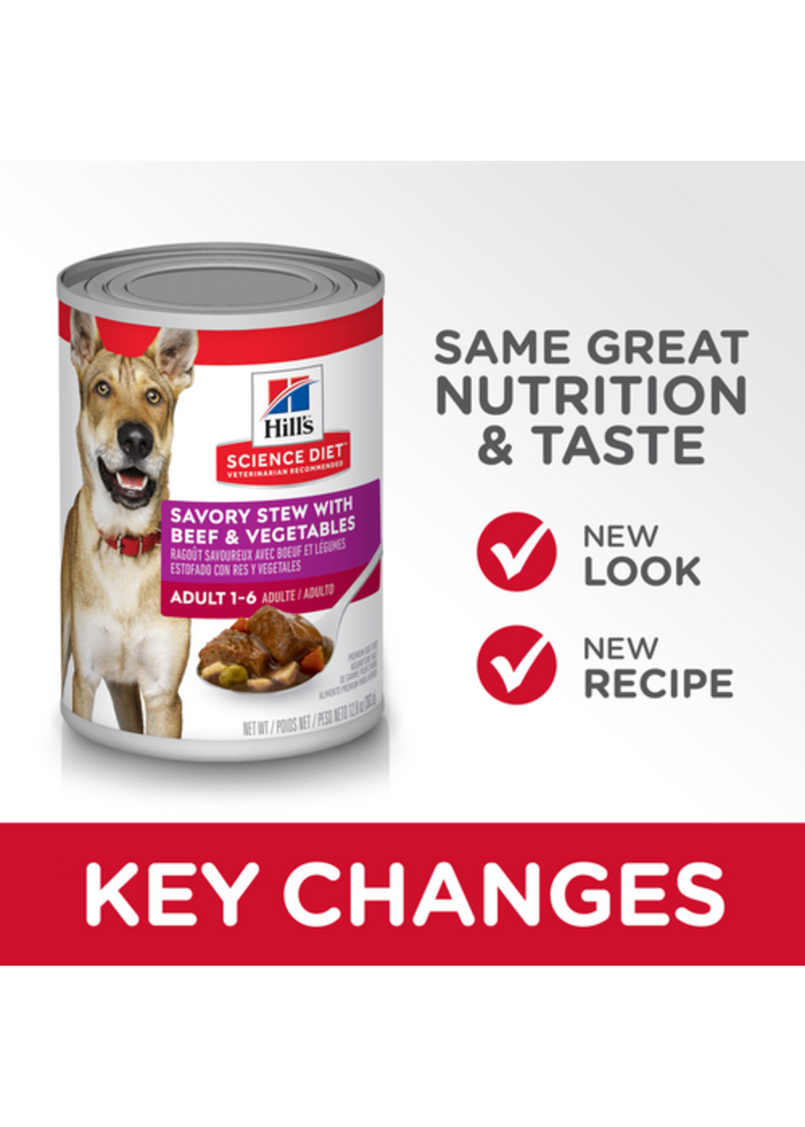 Hill's Science Diet HILL'S SCIENCE DIET DOG ADULT SAVORY STEW BEEF & VEGETABLES CAN 12.8OZ CASE OF 12
