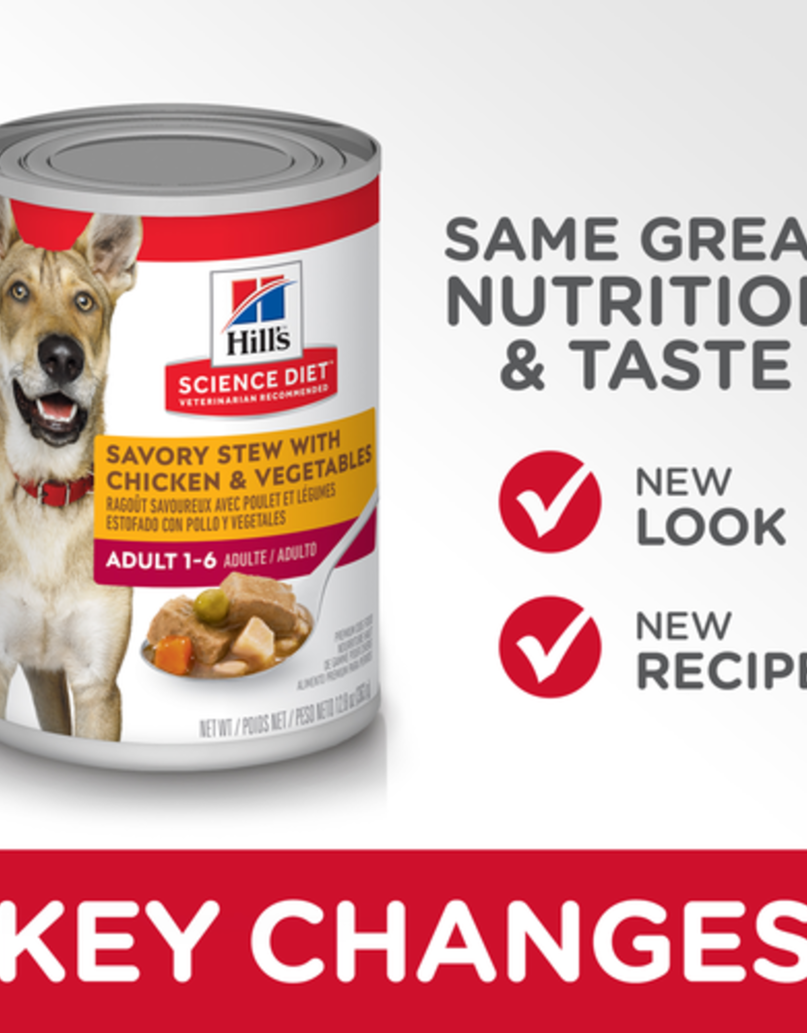 SCIENCE DIET HILL'S SCIENCE DIET DOG ADULT SAVORY STEW CHICKEN & VEGETABLES CAN 12.8OZ CASE OF 12