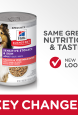 Hill's Science Diet HILL'S SCIENCE DIET DOG ADULT SENSITIVE STOMACH & SKIN SALMON CAN 12.8OZ CASE OF 12