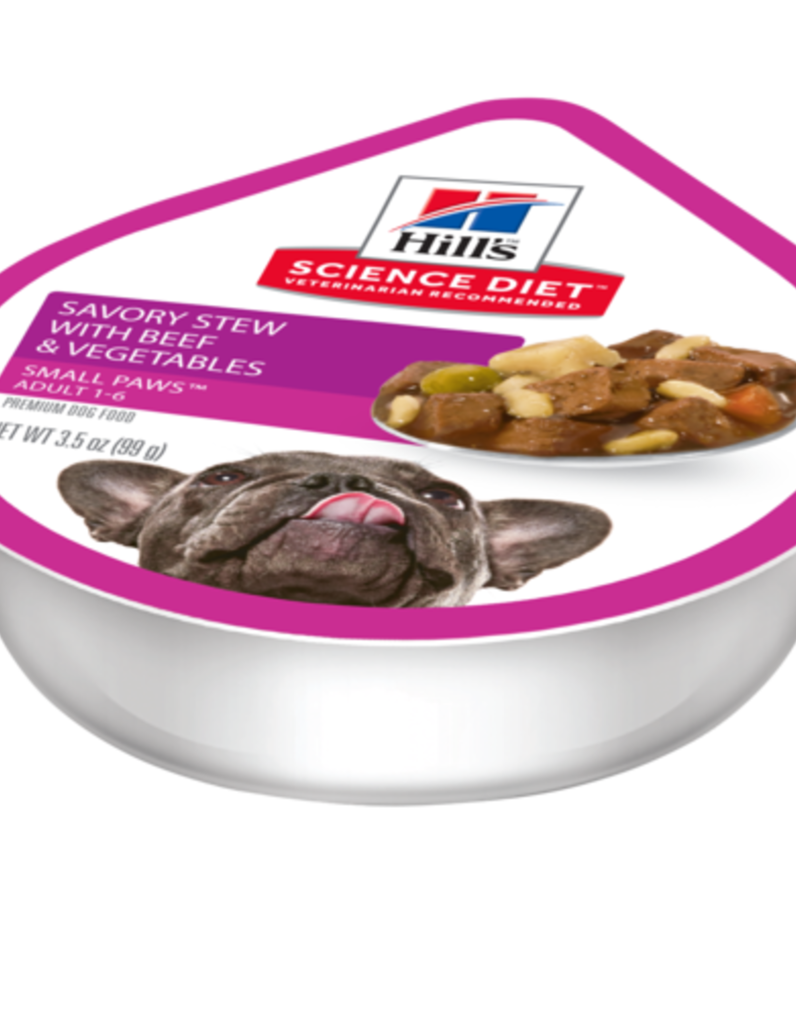 Hill's Science Diet HILL'S SCIENCE DIET DOG SMALL & MINI ADULT SAVORY STEW BEEF & VEGETABLES TRAY 3.5OZ BOX OF 12