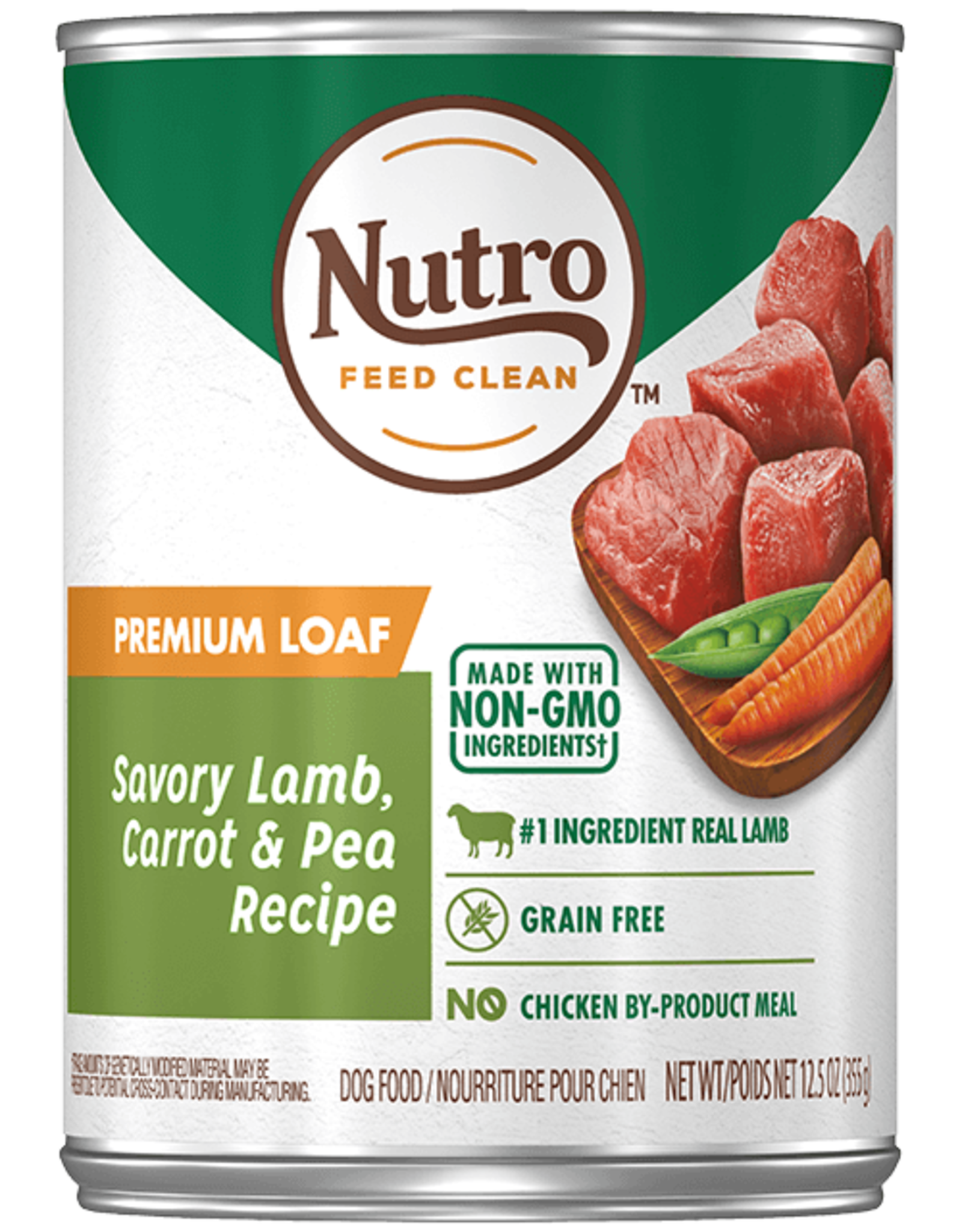 NUTRO PRODUCTS  INC. NUTRO DOG PREMIUM LOAF SAVORY LAMB, CARROT & PEA CAN 12.5OZ CASE OF 12