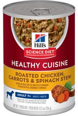 SCIENCE DIET HILL'S SCIENCE DIET DOG HEALTHY CUISINE ADULT 7+ CHICKEN CARROT & SPINACH STEW CAN 12.5OZ CASE OF 12