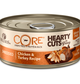 WELLPET LLC WELLNESS CAT CORE GF HEARTY CUTS CHICKEN & TURKEY 5OZ CASE OF 24