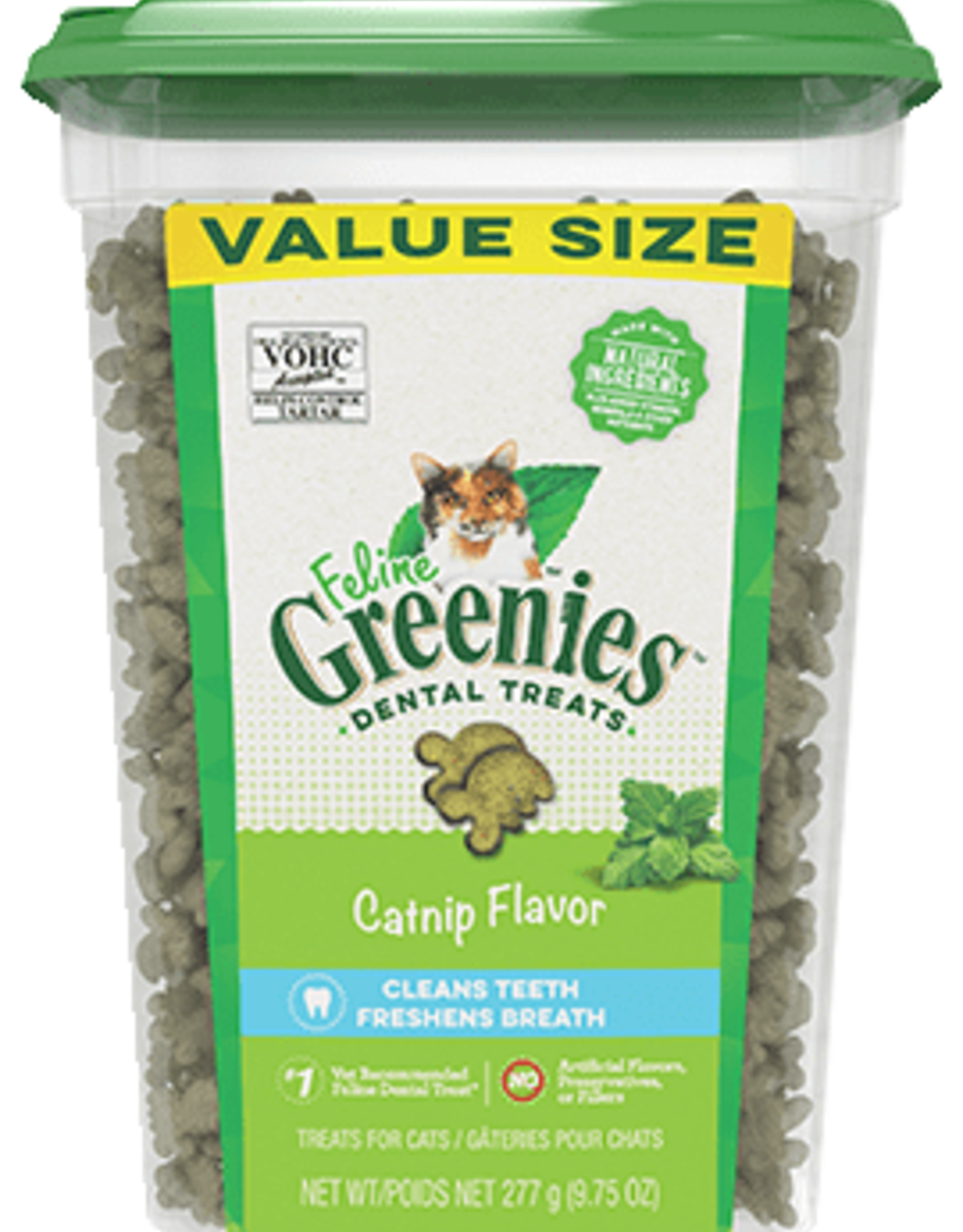 GREENIES GREENIES CAT DENTAL CATNIP TREAT TUB 9.75OZ