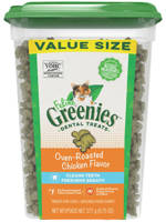 Greenies Feline Greenies Dental Cat Treats Oven Roasted Chicken Flavor 9.75 oz