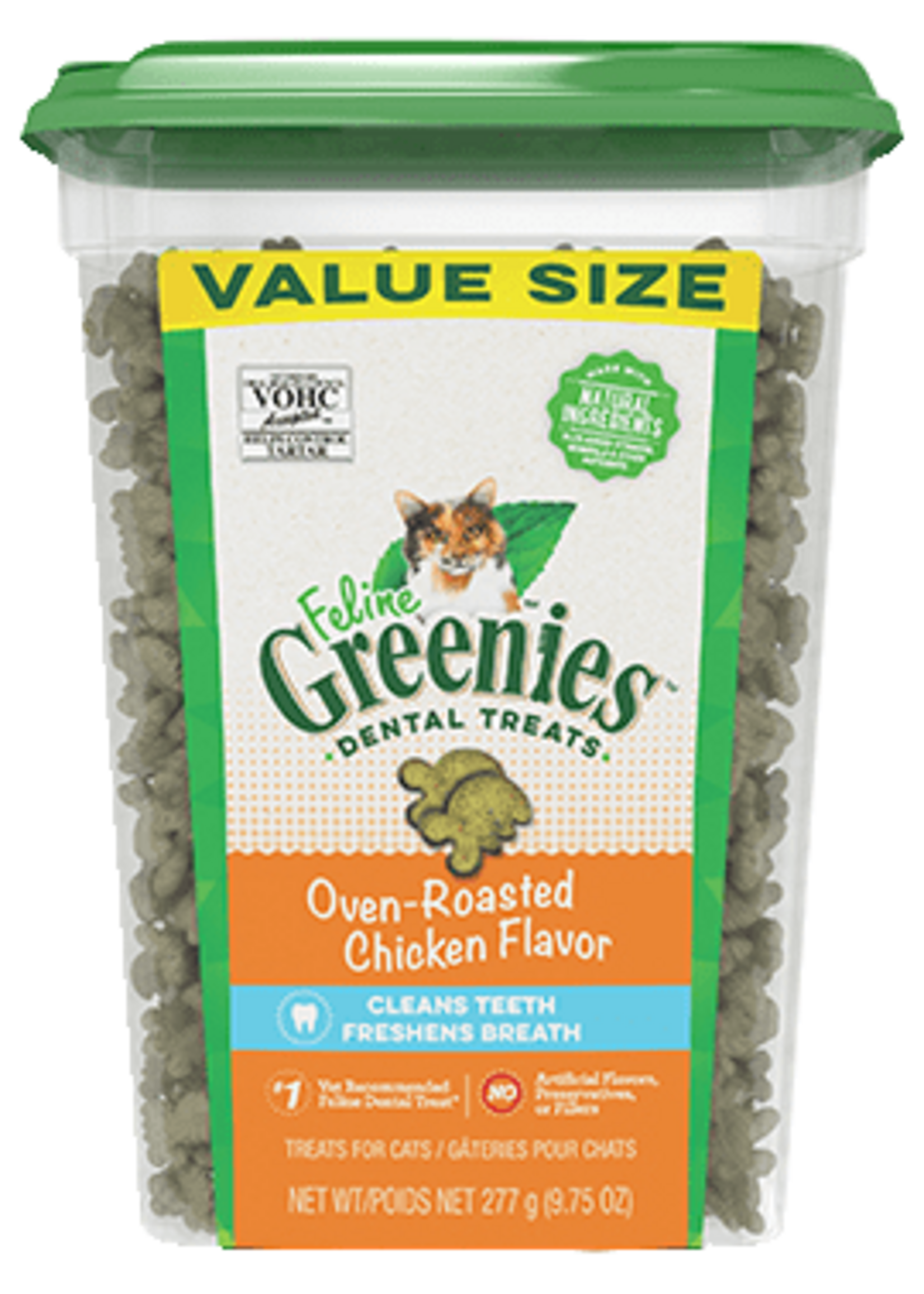 Greenies Feline Greenies Dental Cat Treats Oven Roasted Chicken Flavor 9.75 oz