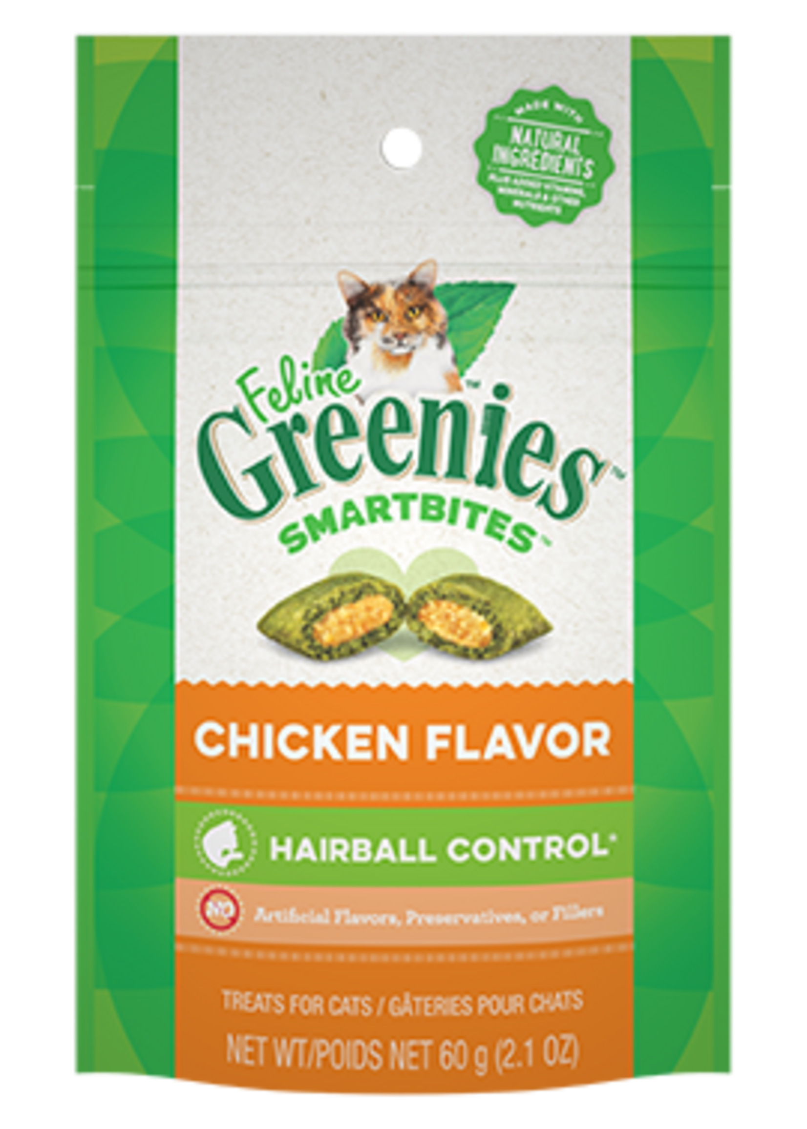 Greenies GREENIES FELINE SMARTBITES HAIRBALL CONTROL CHICKEN 2.1OZ