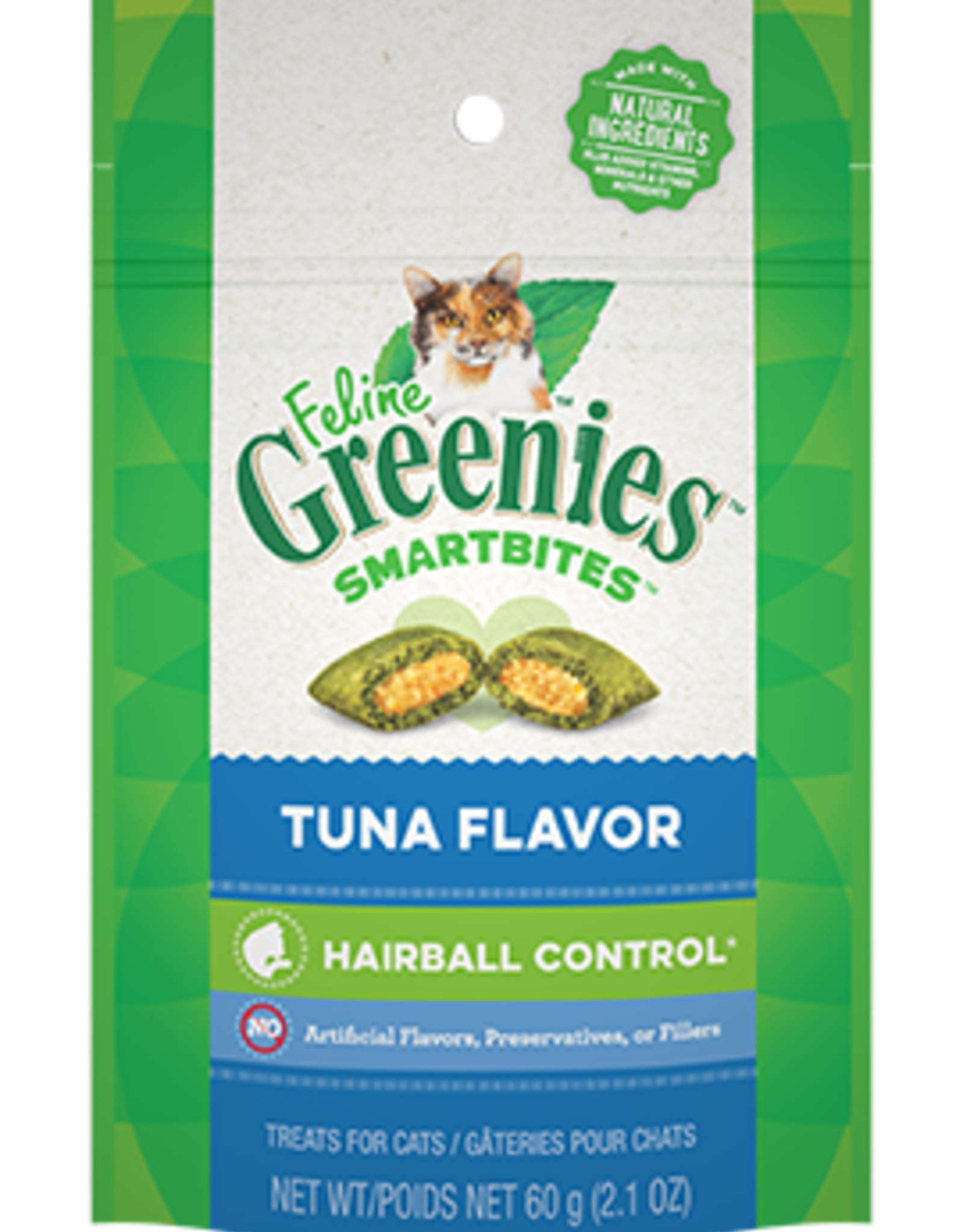 GREENIES GREENIES FELINE SMARTBITES HAIRBALL CONTROL TUNA 2.1OZ