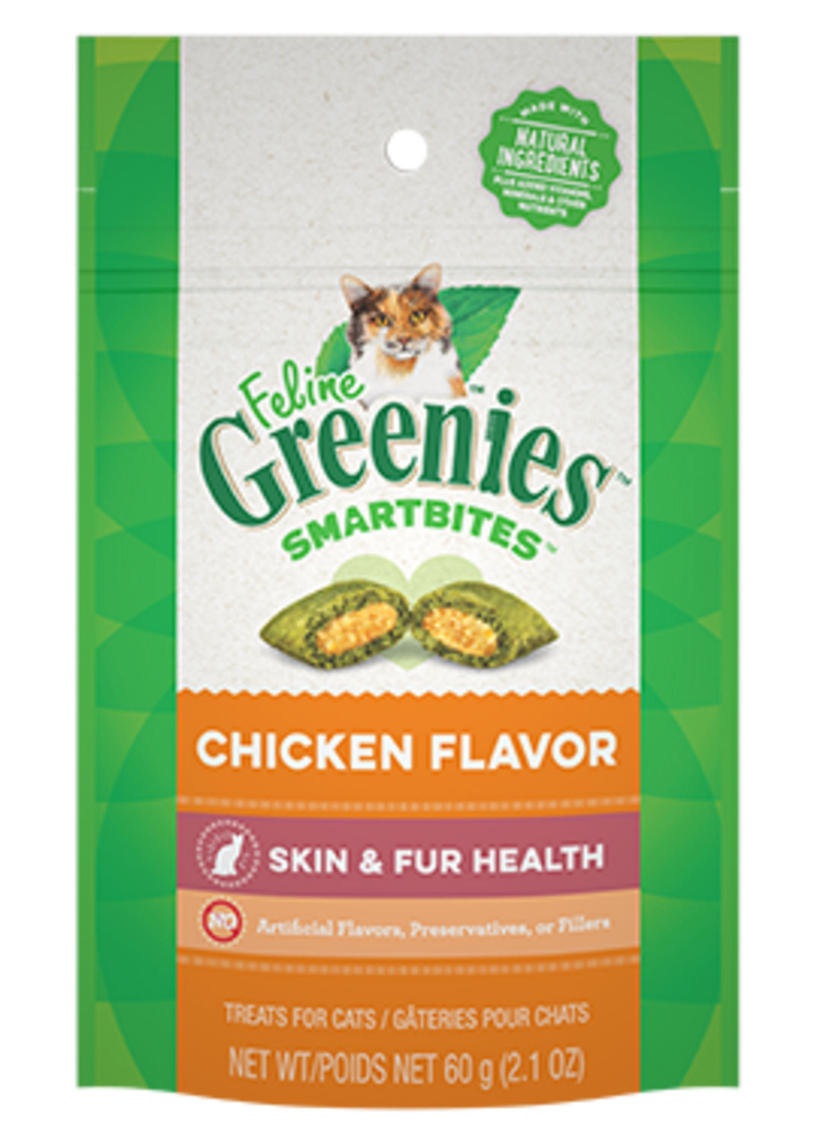 Greenies GREENIES FELINE SMARTBITES SKIN & COAT CHICKEN 2.1OZ