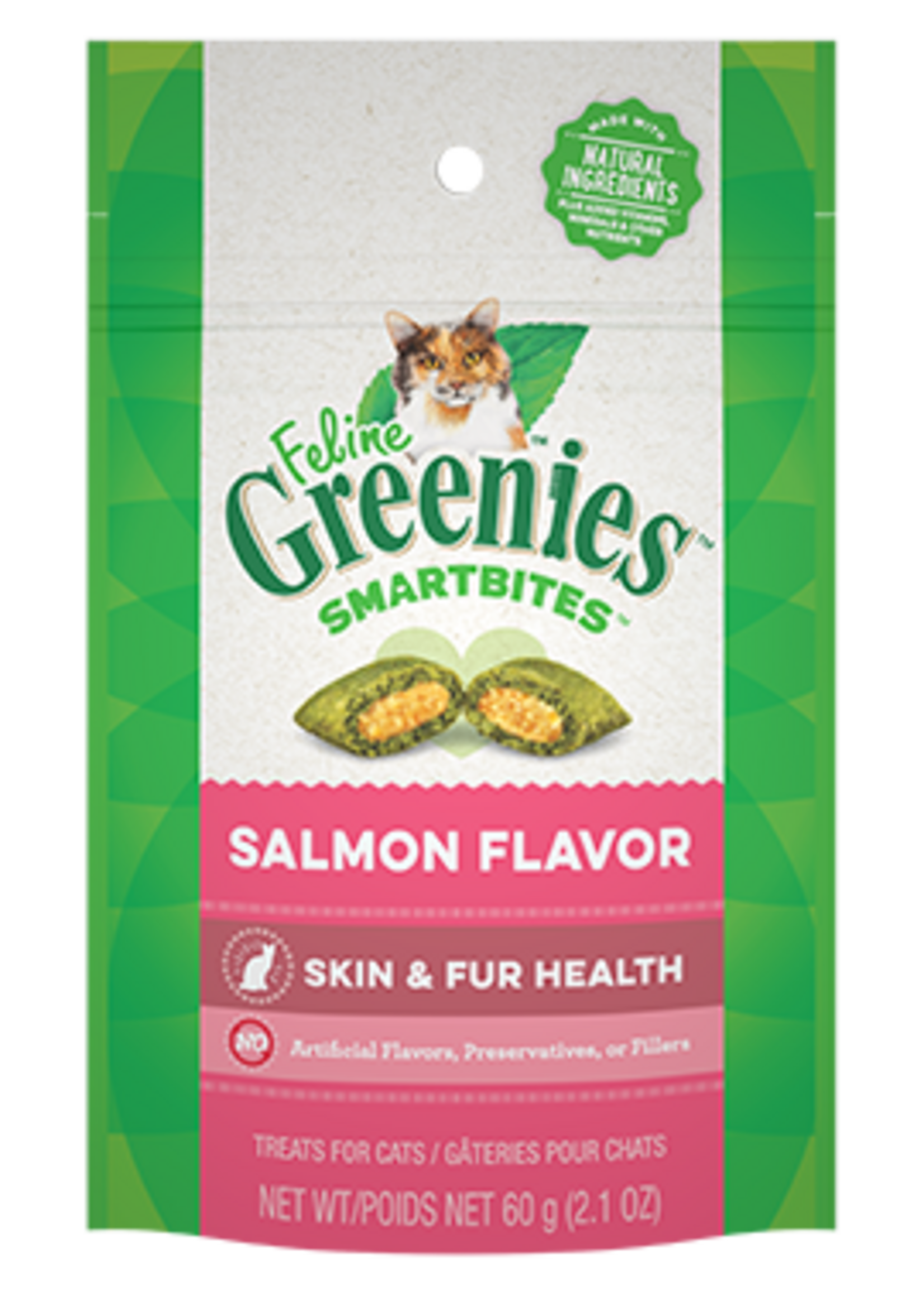 Greenies GREENIES FELINE SMARTBITES SKIN & COAT SALMON 2.1OZ