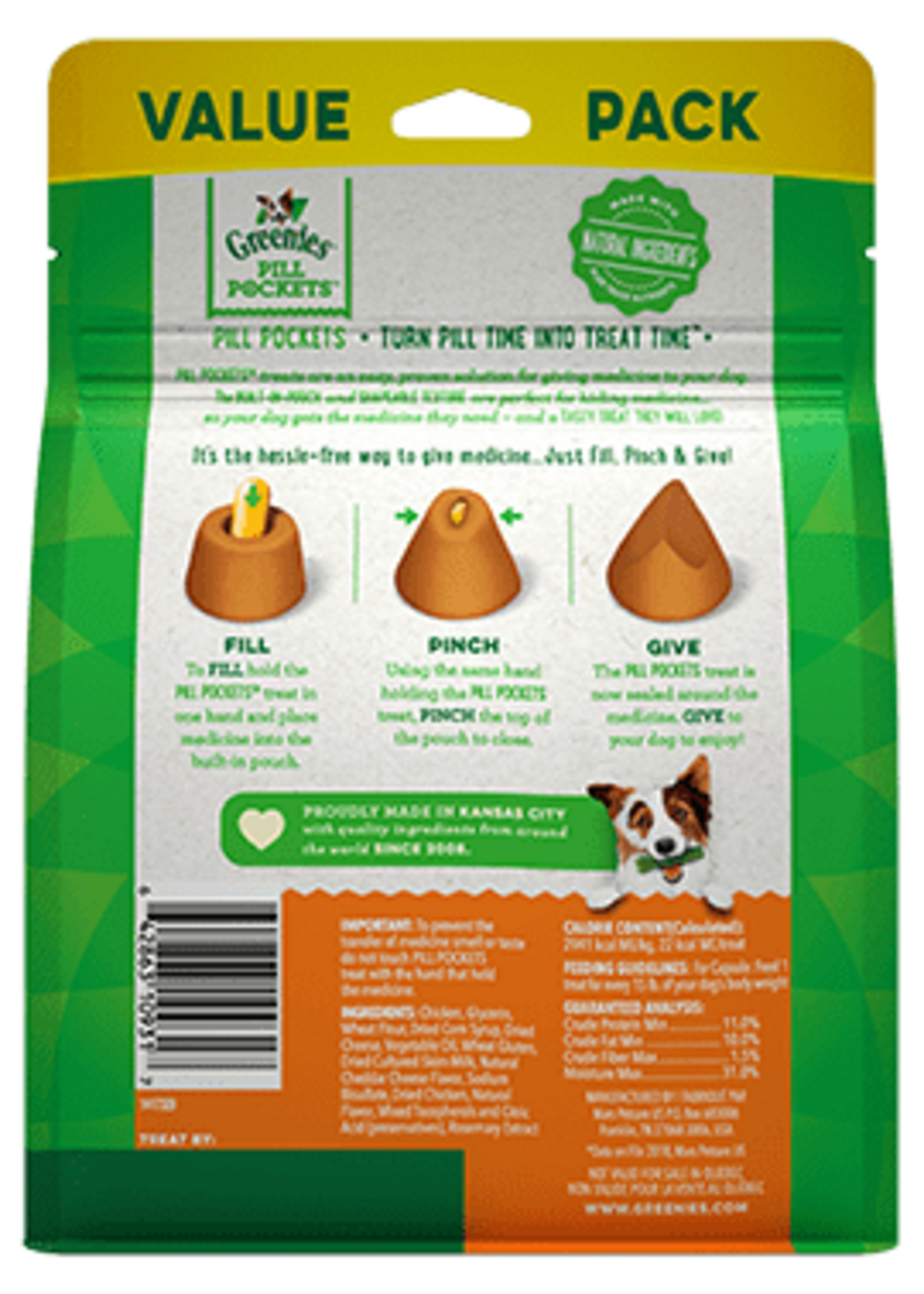 Greenies GREENIES PILL POCKETS DOG CHEESE CAPSULE 15.8OZ