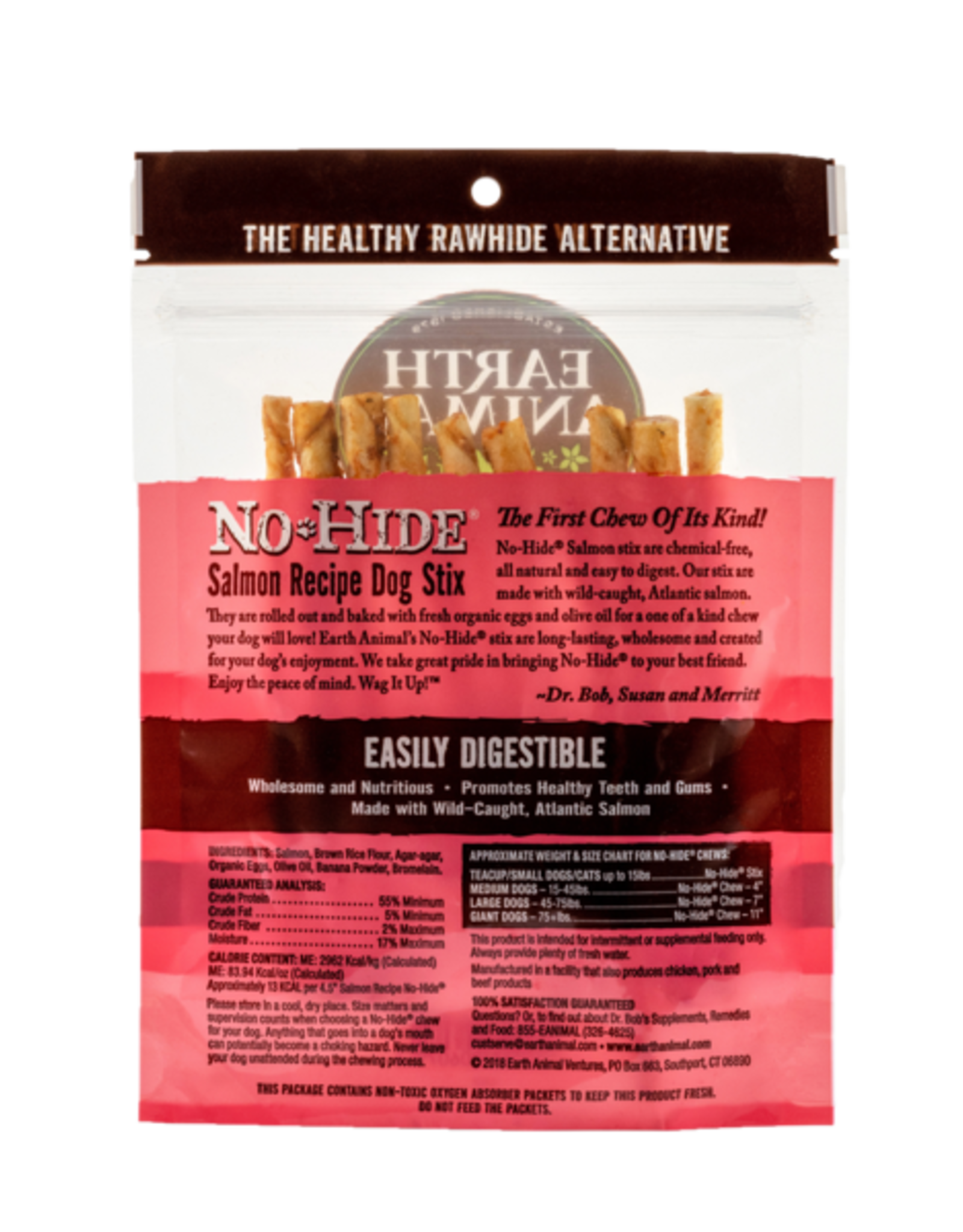 Earth Animal EARTH ANIMAL DOG NO-HIDE SALMON STIX 10 PACK