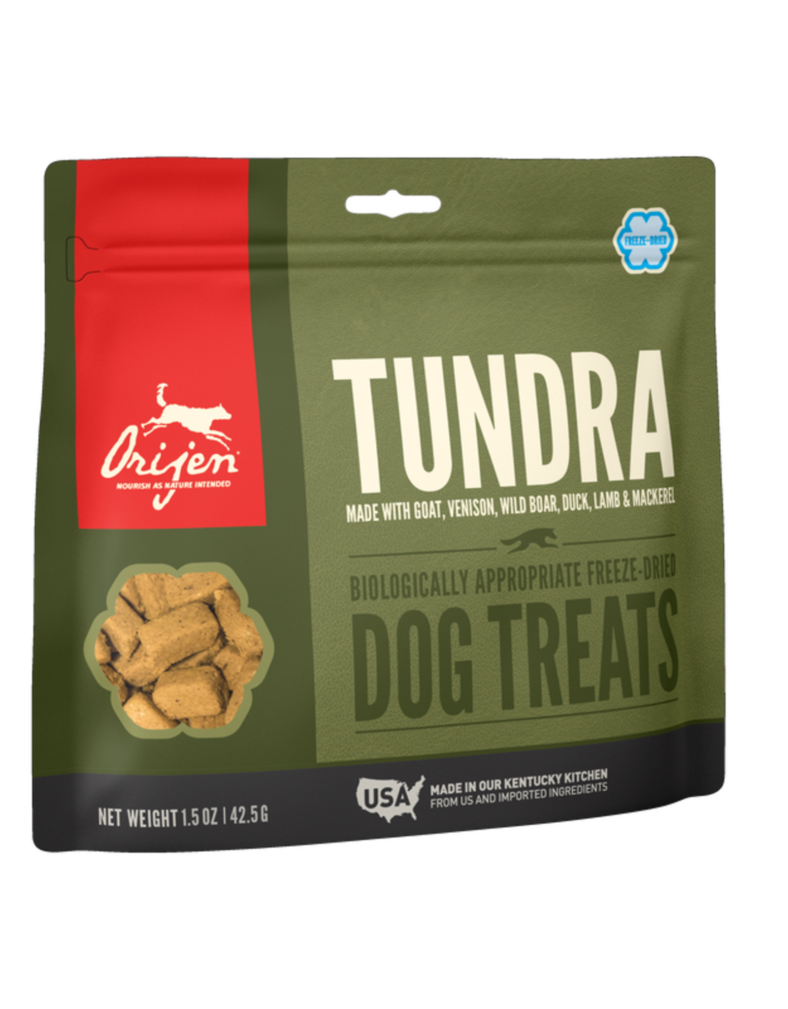 CHAMPION PET FOOD ORIJEN DOG TUNDRA FREEZE DRIED TREAT 1.5OZ