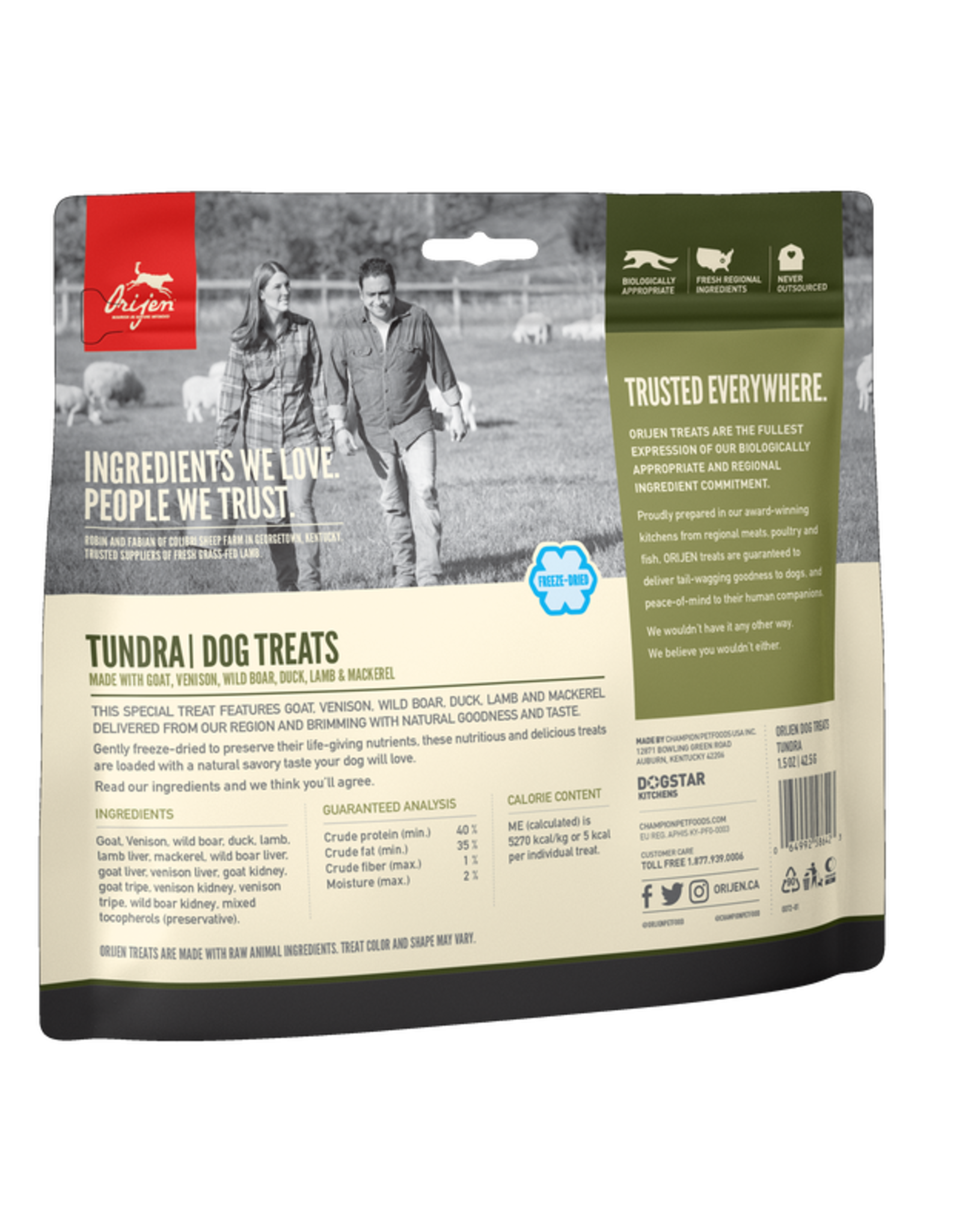 CHAMPION PET FOOD ORIJEN Freeze Dried Tundra Dog Treats - 1.5 Oz