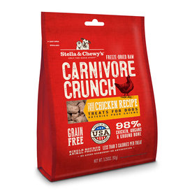 STELLA & CHEWY'S LLC STELLA & CHEWY'S CARNIVORE CRUNCH CHICKEN FREEZE DRIED TREAT DOG 3.25OZ