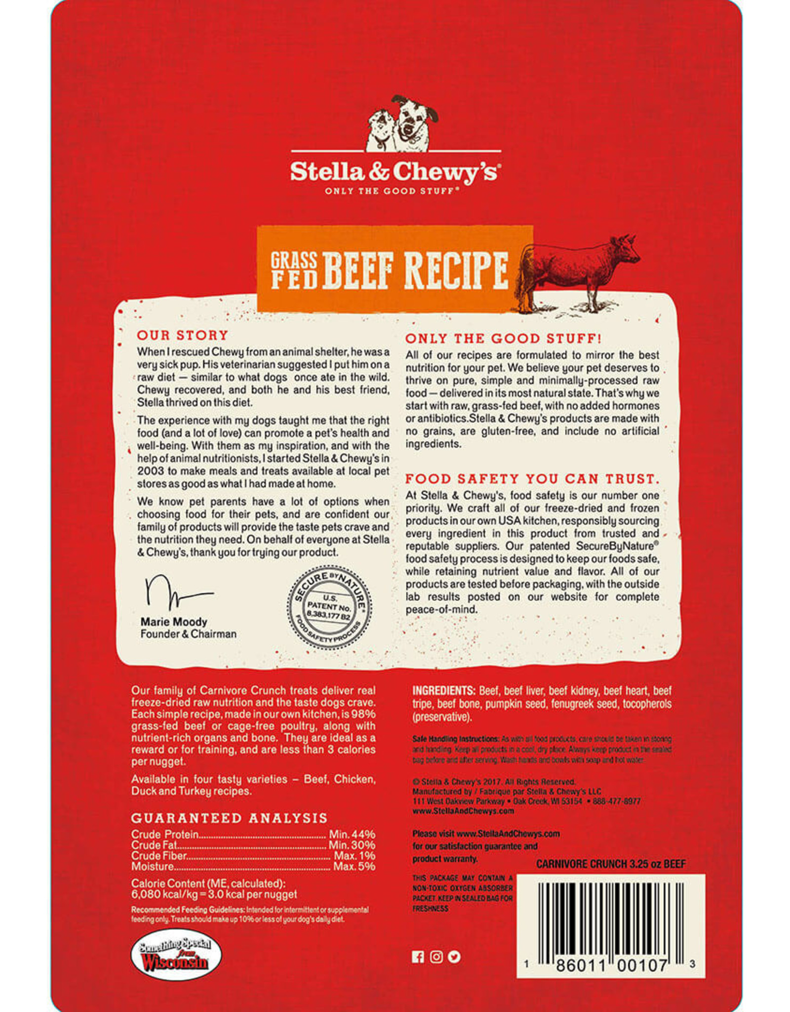 Stella & Chewy's Stella & Chewy's Carnivore Crunch Grain Free Beef Recipe Freeze Dried Raw Dog Treats 3.25 Oz