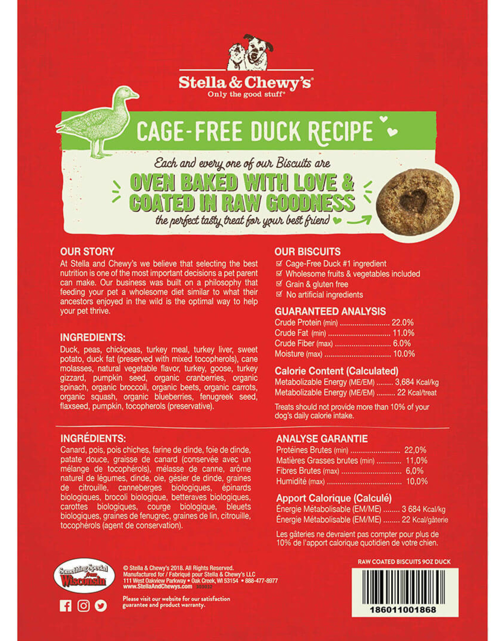 STELLA & CHEWY'S LLC STELLA & CHEWY'S RAW COATED DUCK BAKED BISCUIT discontinued