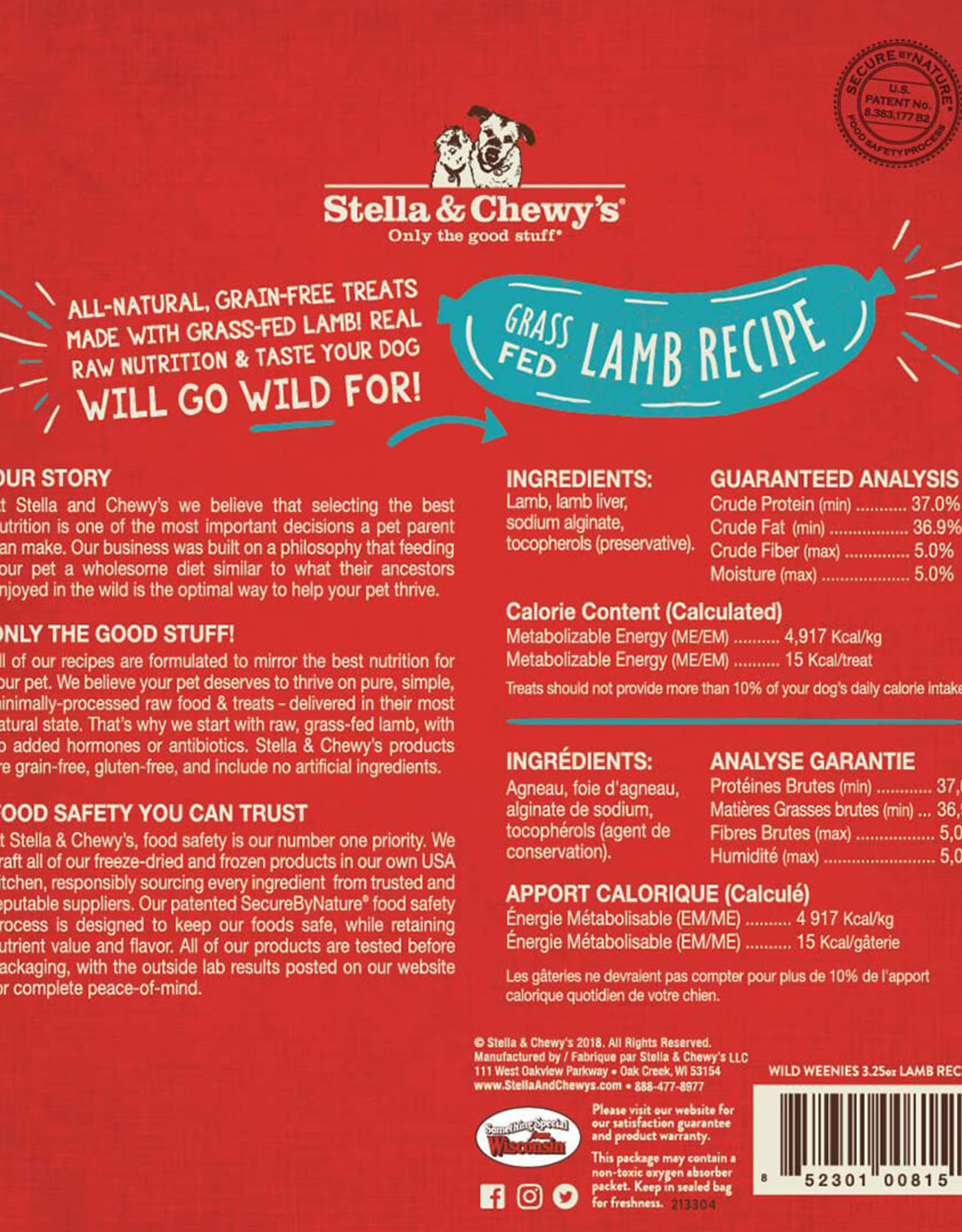 Stella & Chewy's Stella & Chewy's Wild Weenies Grain Free Lamb Recipe Freeze Dried Raw Dog Treats 3.25 Oz