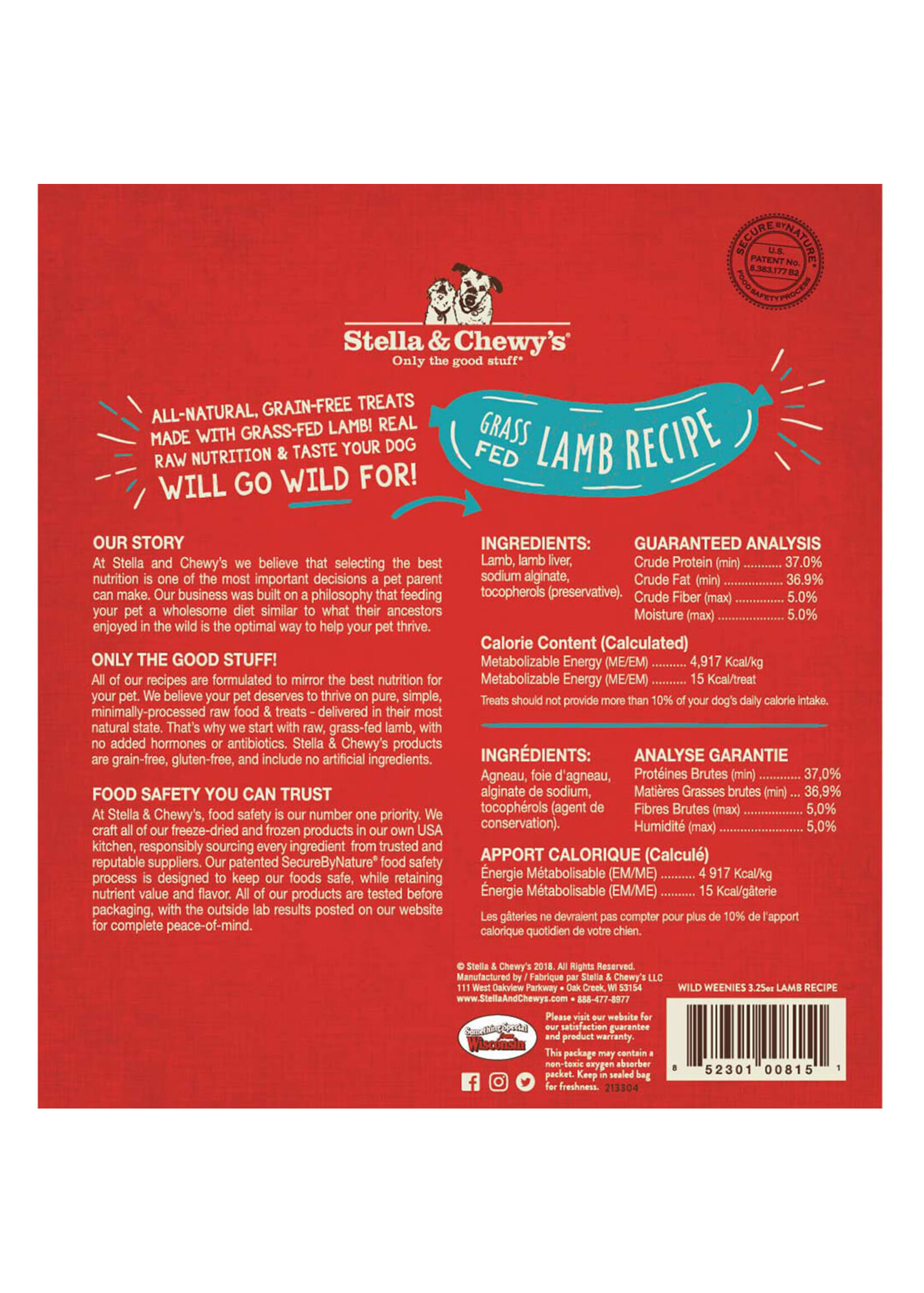 Stella & Chewy's Stella & Chewy's Wild Weenies Grain Free Lamb Recipe Freeze Dried Raw Dog Treats 3.25 Oz