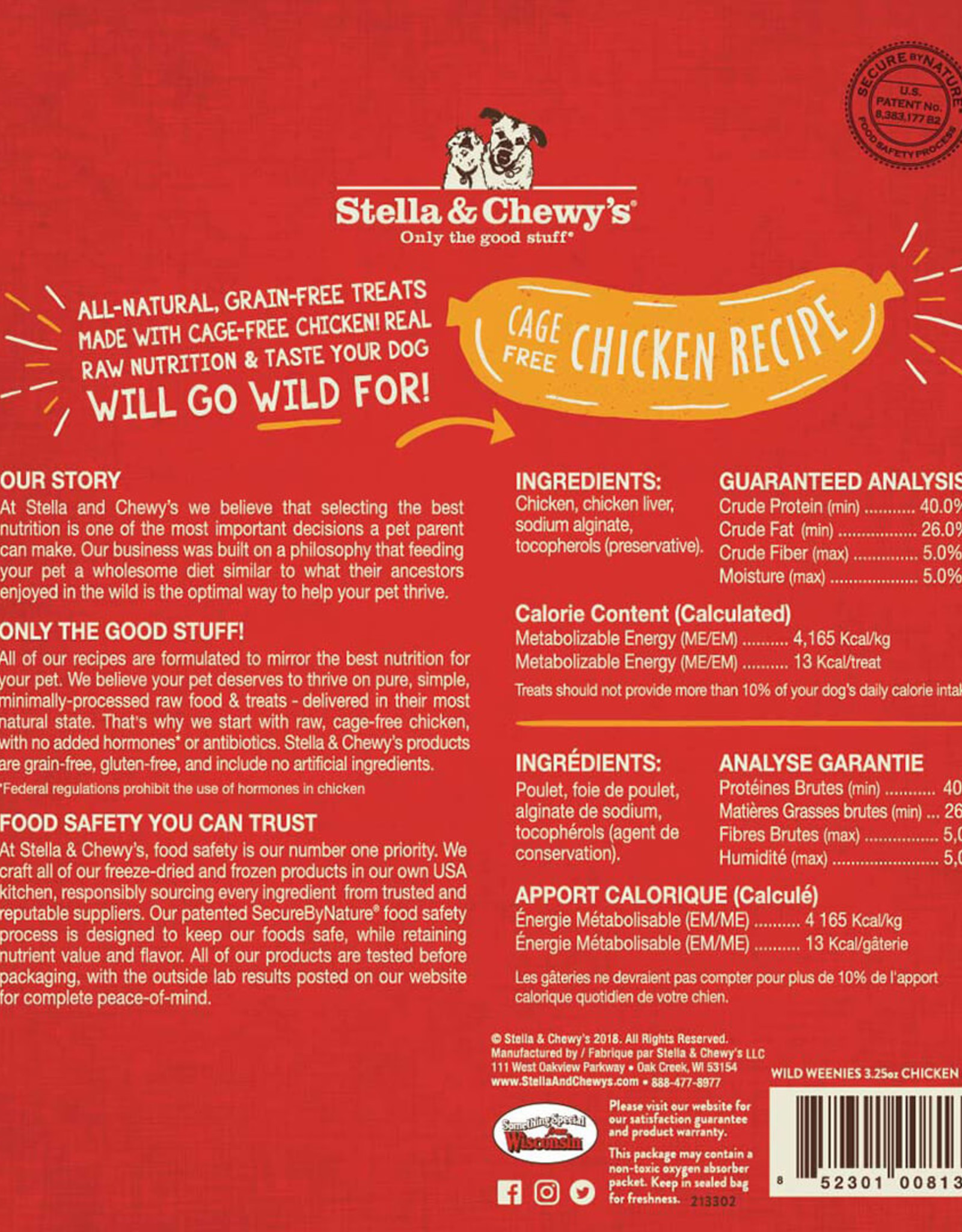 Stella & Chewy's Stella & Chewy's Wild Weenies Chicken Recipe Dog Treats 3.25 Oz
