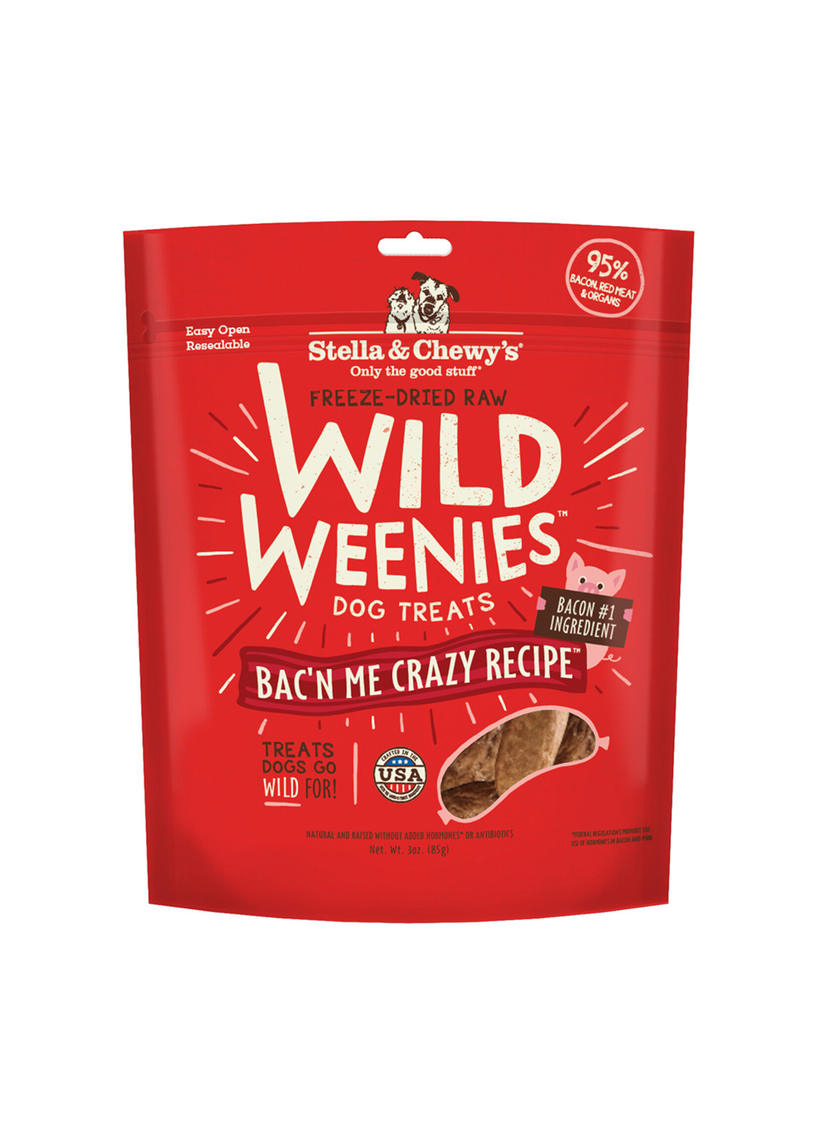 Stella & Chewy's Stella & Chewy's Freeze-Dried Raw Bac'n Me Crazy Recipe Wild Weenies Dog Treats 3 Oz