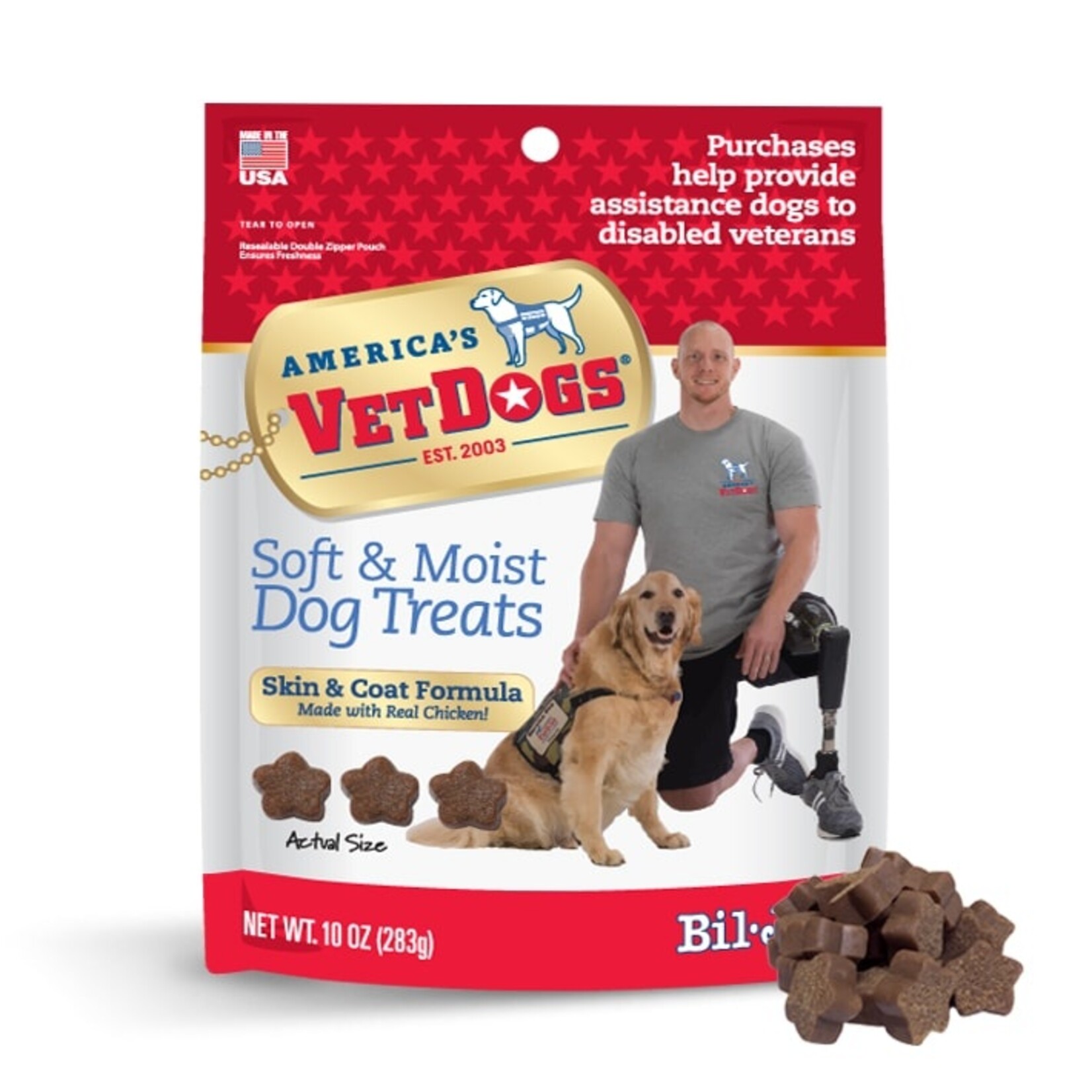 Bil-Jac Bil-Jac VetDogs Veteran K-9 Corps Skin & Coat Dog Treats - 10 oz