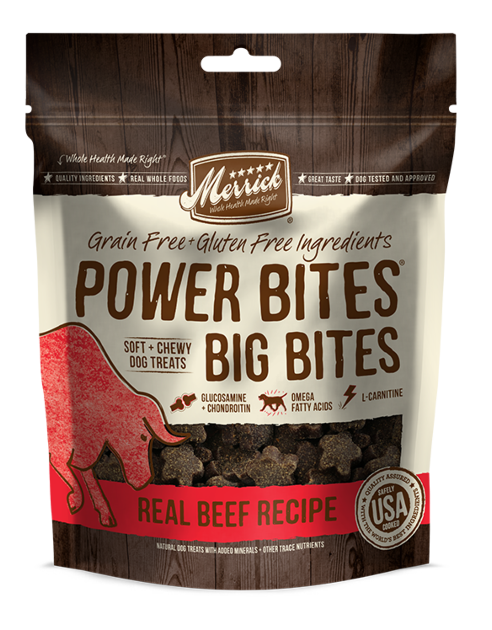 MERRICK PET CARE, INC. MERRICK DOG POWER BITES BIG BEEF 6OZ