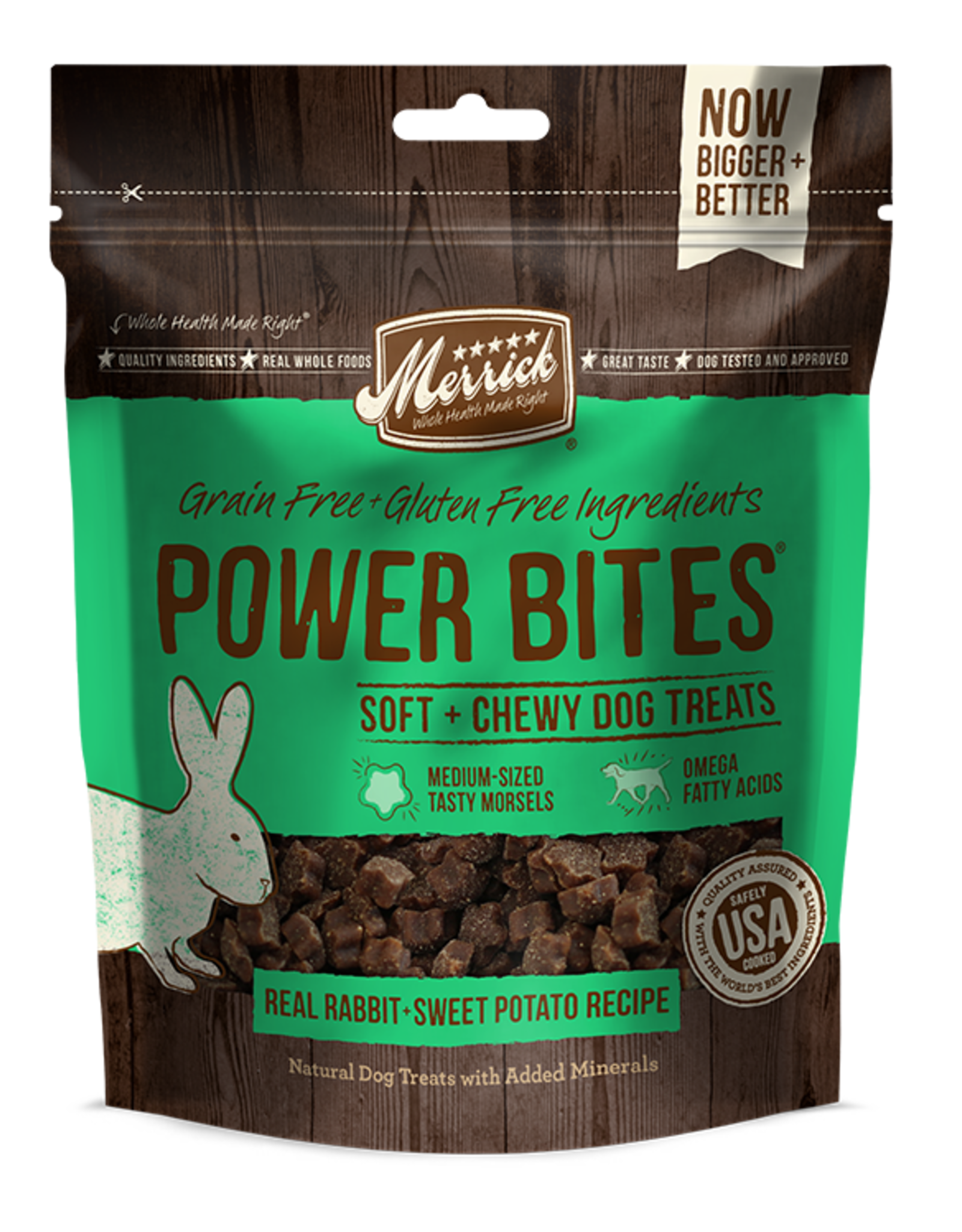Merrick Merrick Power Bites REAL RABBIT 6 OZ  PD