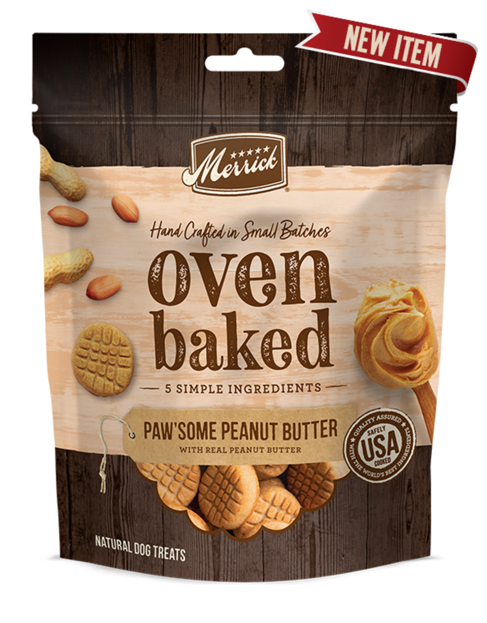 Merrick Merrick Oven Baked PAWSOME PEANUT BUTTER Dog Treats 11 oz