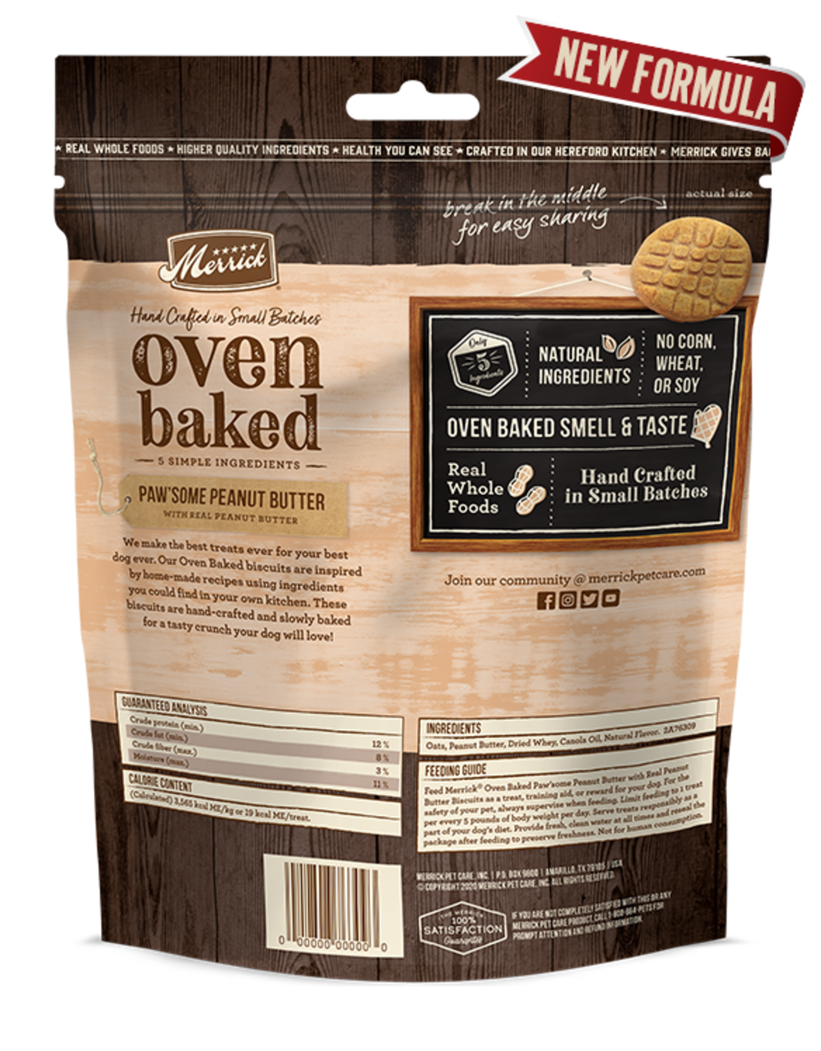 Merrick Merrick Oven Baked PAWSOME PEANUT BUTTER Dog Treats 11 oz