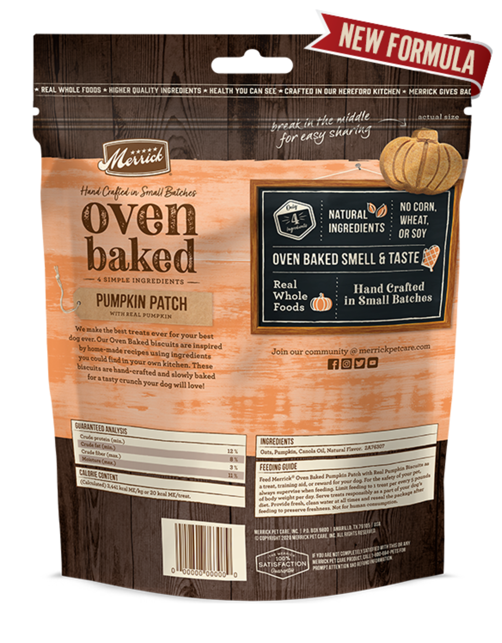 Merrick Merrick Oven Baked Pumpkin Patch Dog Treats 10 oz